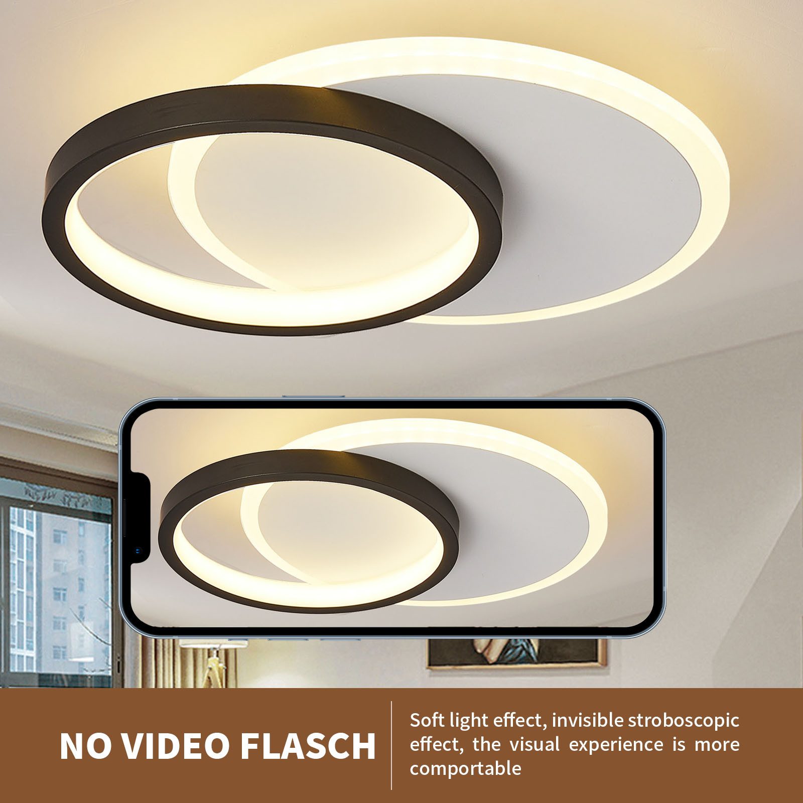 style home LED Deckenleuchte 24W Deckenlampe Metall Lampe Warmweiß 3000K, L günstig online kaufen