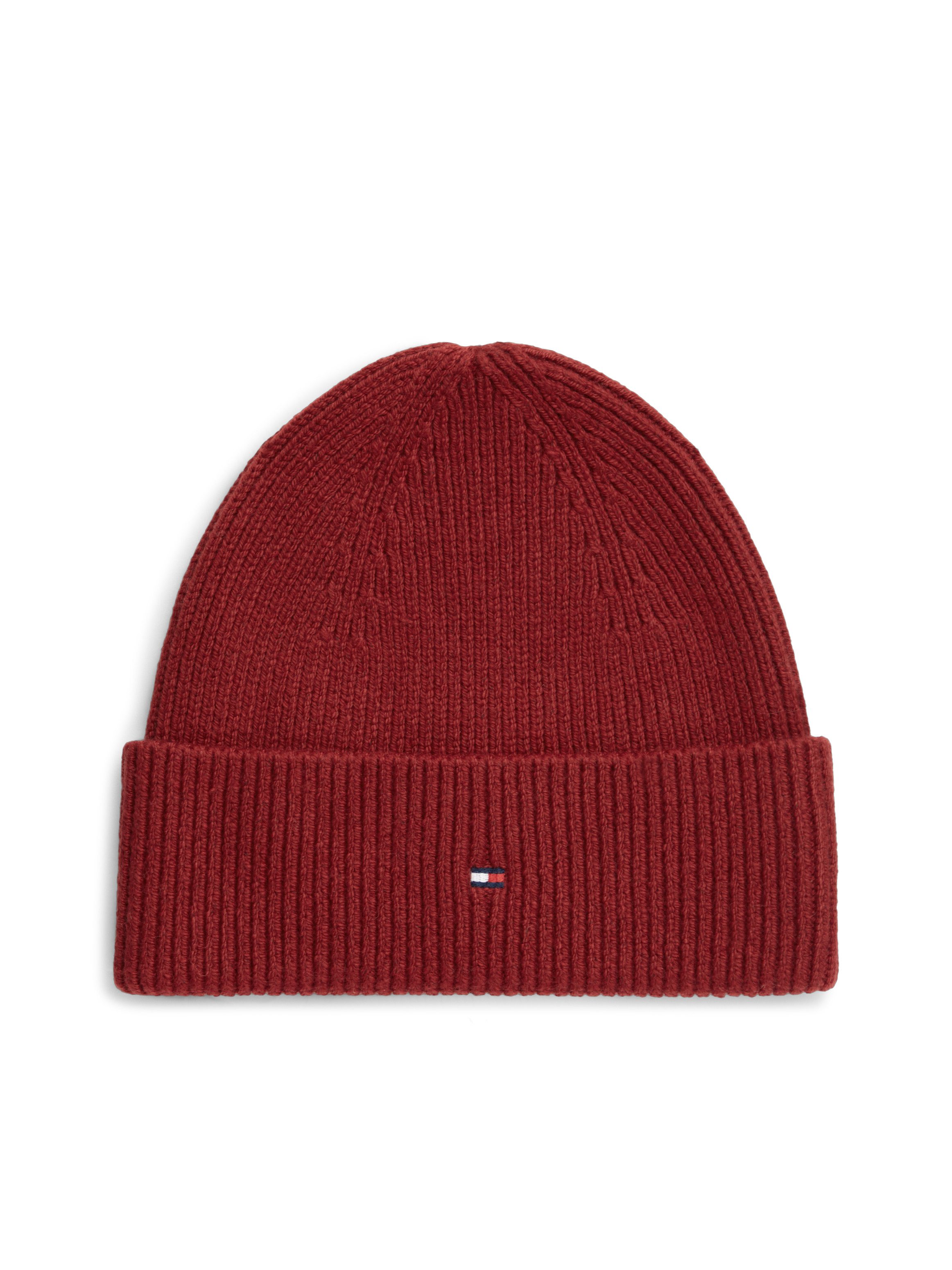 Tommy Hilfiger Beanie TH FLAG KNIT mit Wolle und Stickerei