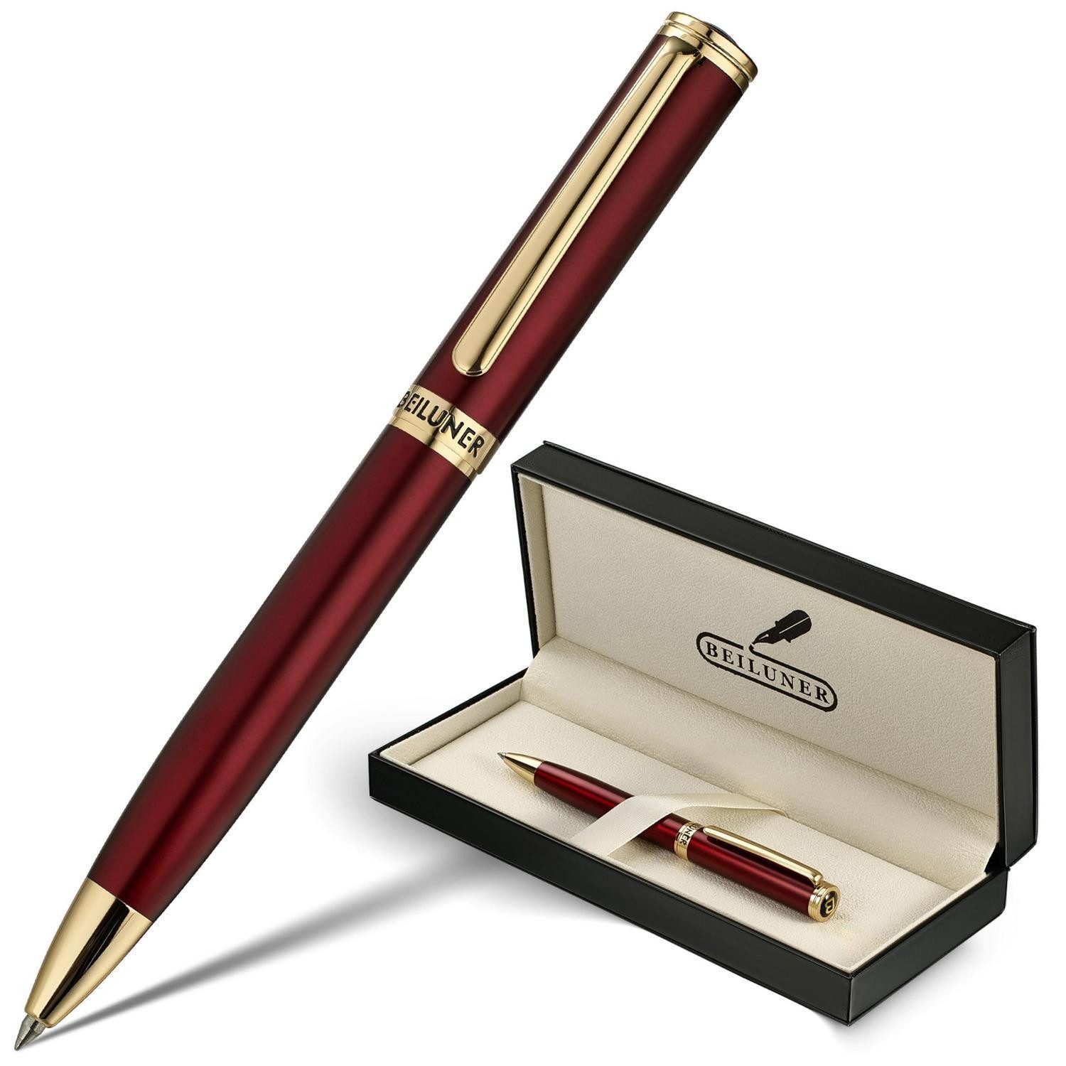 LuxusKollektion Gelroller Gel-Pen Bordeaux/Gold Klick mit Geschenkbox