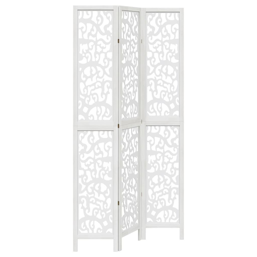 Paravent 40 x 220 cm 3-tlg Raumteiler Paravent Trennwand Spanische Wand Weiß Ma
