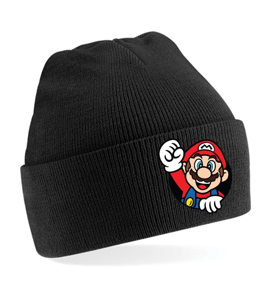 Blondie & Brownie Beanie Unisex Erwachsenen Mütze Super Mario Faust Konsole Gaming Unisex Super Mario Beanie mit Faust Motiv Retro Gaming Nerd Style