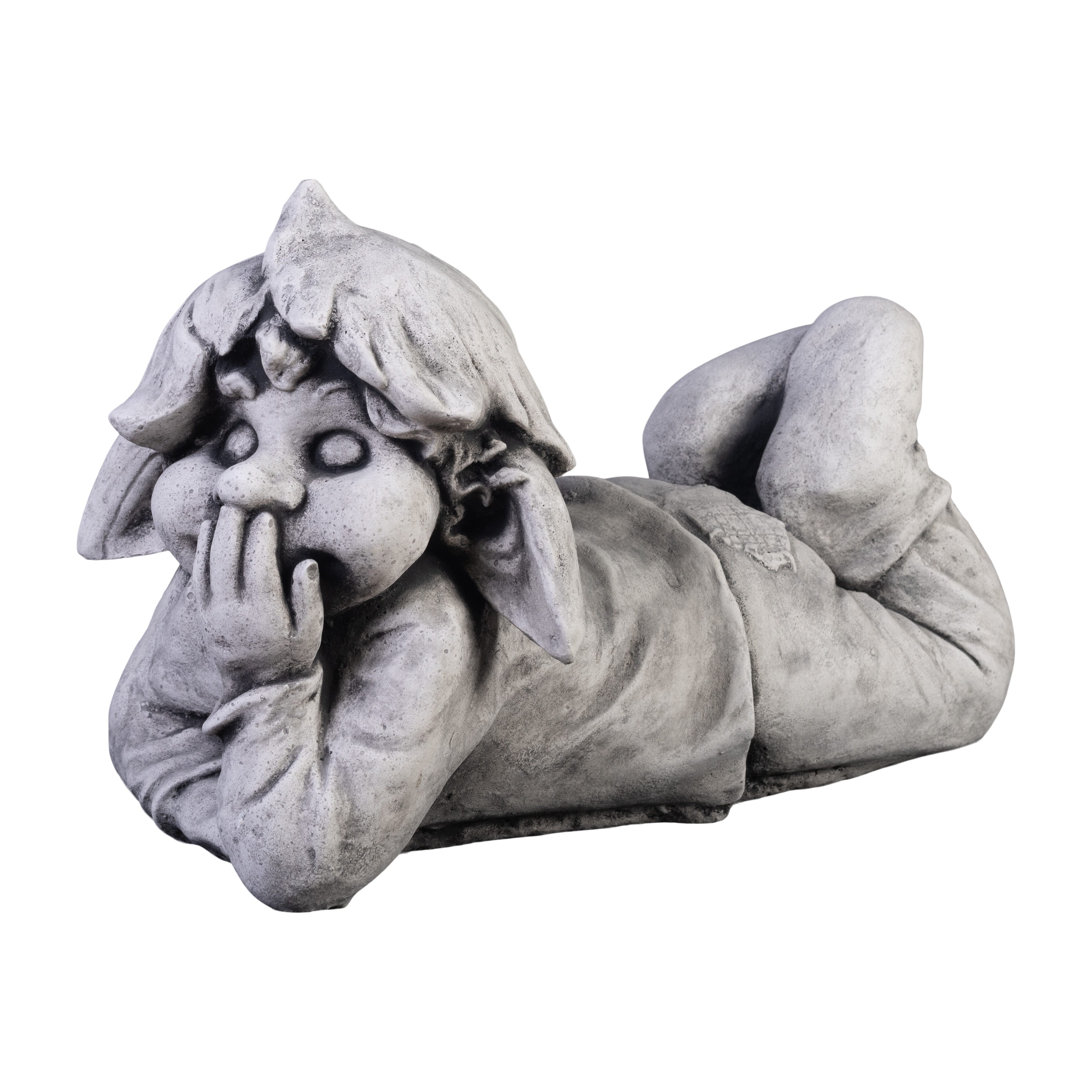 gartendekoparadies.de Gartenfigur Gnom zum Lachen, Steinfigur, H. 27 cm, 14 kg, Frostsicher