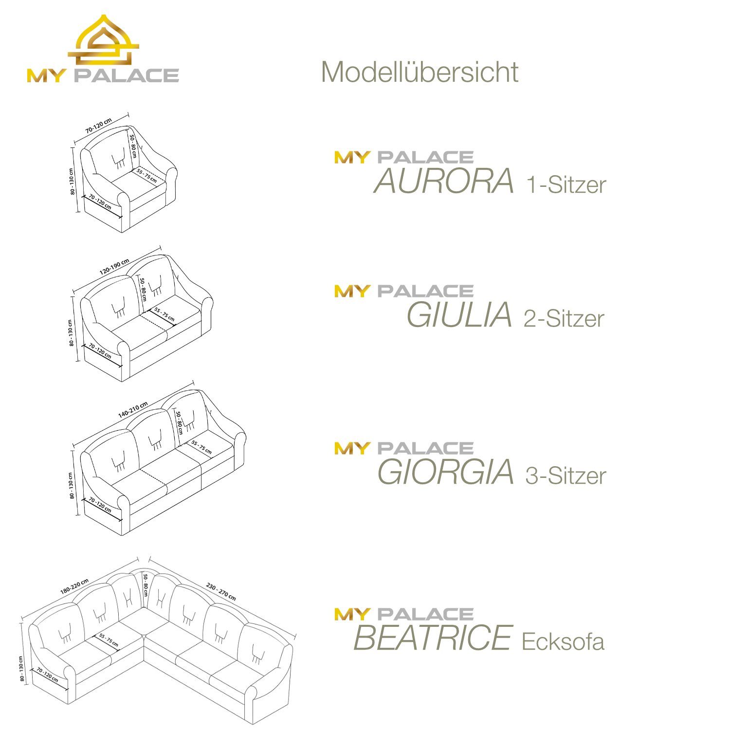 Neues Ecksofahusse Cover Ecksofabezug SF, L-Form Weiß edlem 1-teilige Ecksofabezug My Premium Ecksofahusse Moderner Palace, Wohngefühl mit