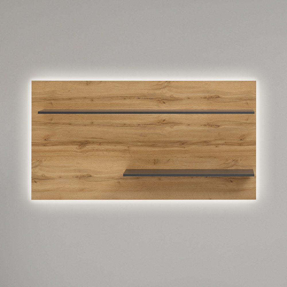 Lomadox TV Schrank 220cm Anthrazit Mit Wotan Eiche - Wohnzimmer Lowboard