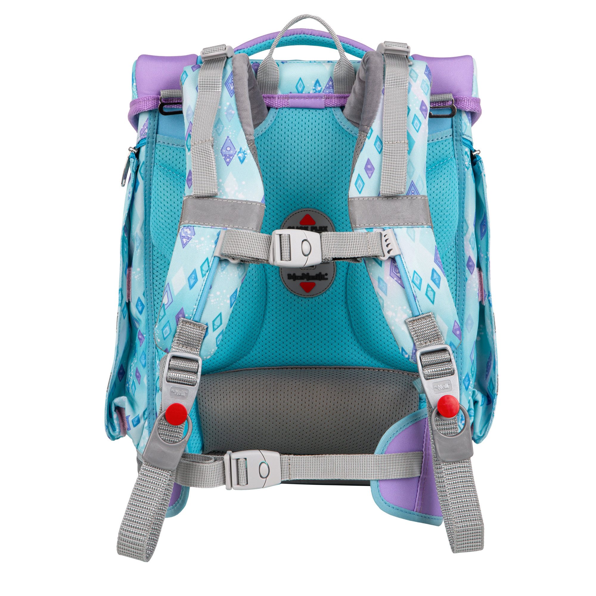 McNeill Schulranzen Perfecto Frozen 5tlg. Disney Schulranzen ergonomisch ClickFlex (Spar-Set, Federmappen befüllt, Schlampermappe, Sportbeutel, Magnet & Anhänger), ClickFlex Rückensystem, mitwachsend, ergonomisch