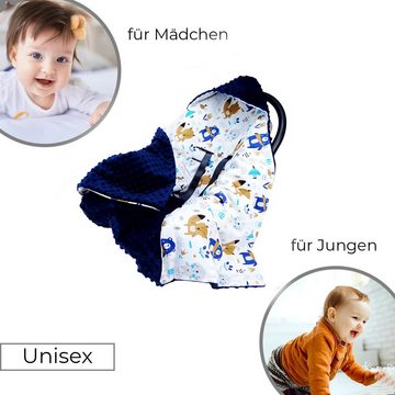 Einschlagdecke Einschlagdecke Babyschale, Autokindersitz, Auto Einschlagdecke Bär, Welt der Träume, sehr weich und kuschelig