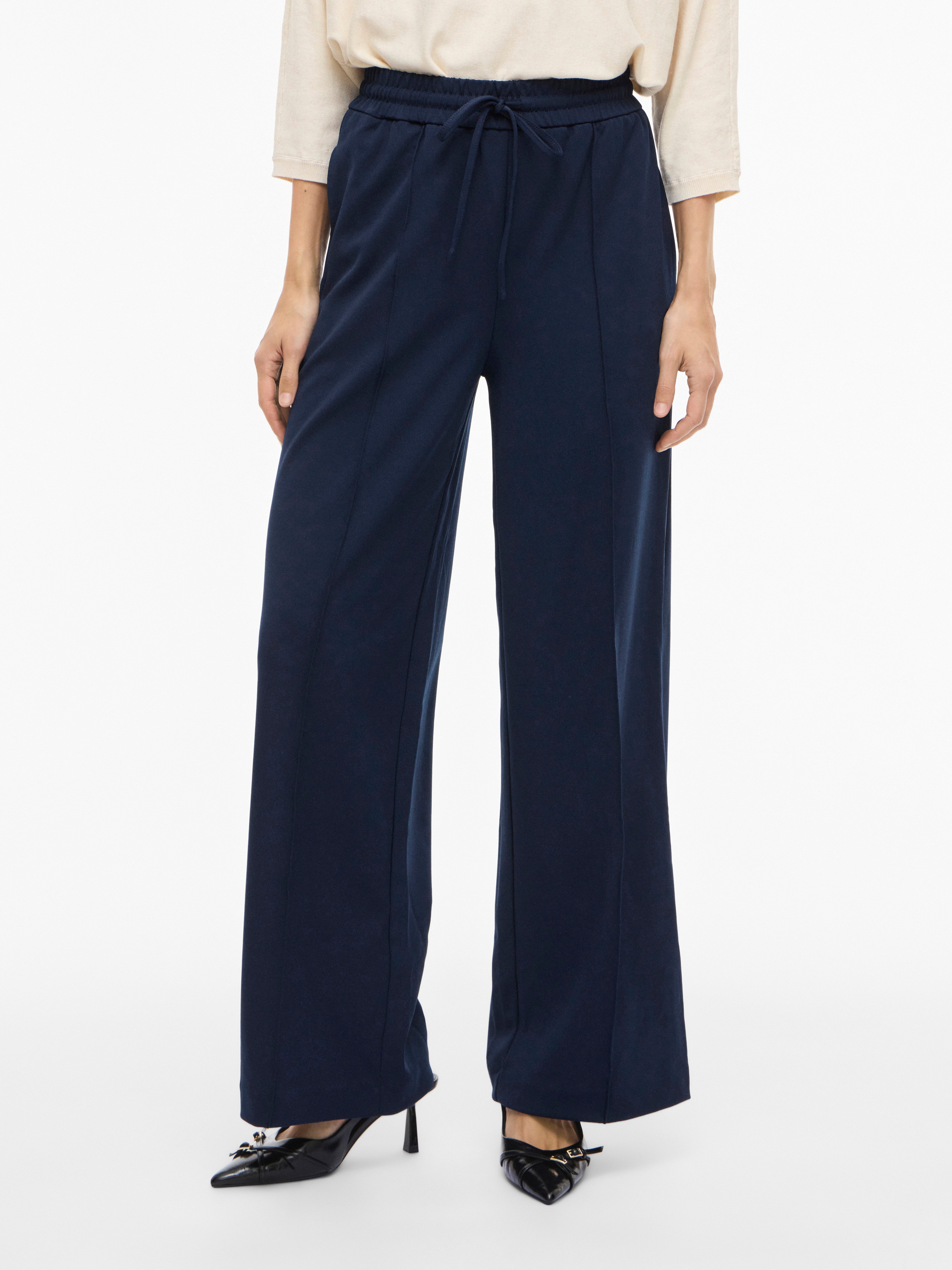 Vila Schlupfhose VICLUA HW WIDE PANTS-NOOS Materialmix
