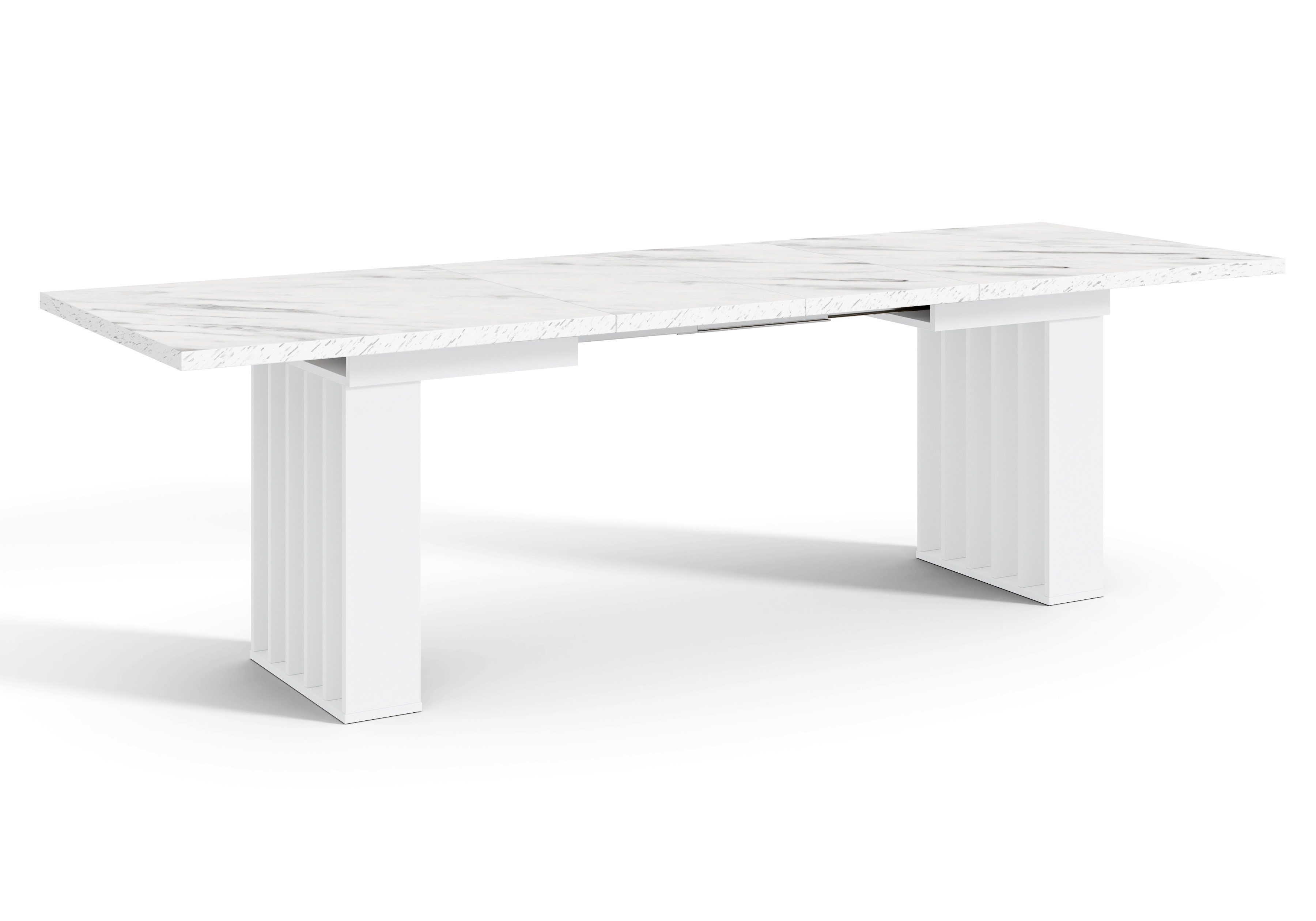 Home Collective Esstisch ausziehbar Tisch Küchentisch Esszimmertisch Ausziehtisch (160-240 x 80 cm Esszimmer Küche Wohnzimmer Esstisch erweiterbar), Säulengeste – Bild 2 von 5