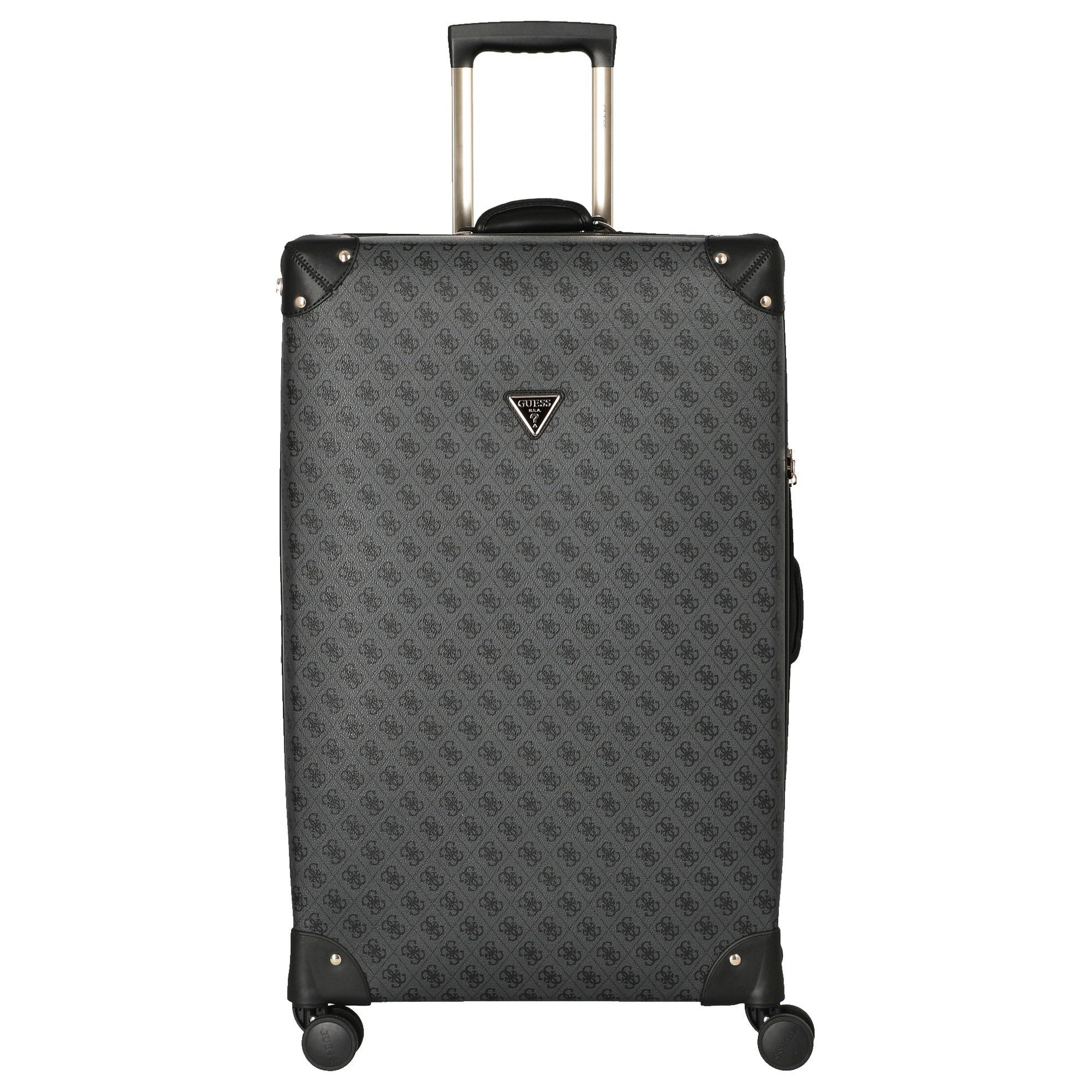 Guess Koffer Latona 28 IN - 4-Rollen-Trolley L (coal logo), 4 Rollen Rollen