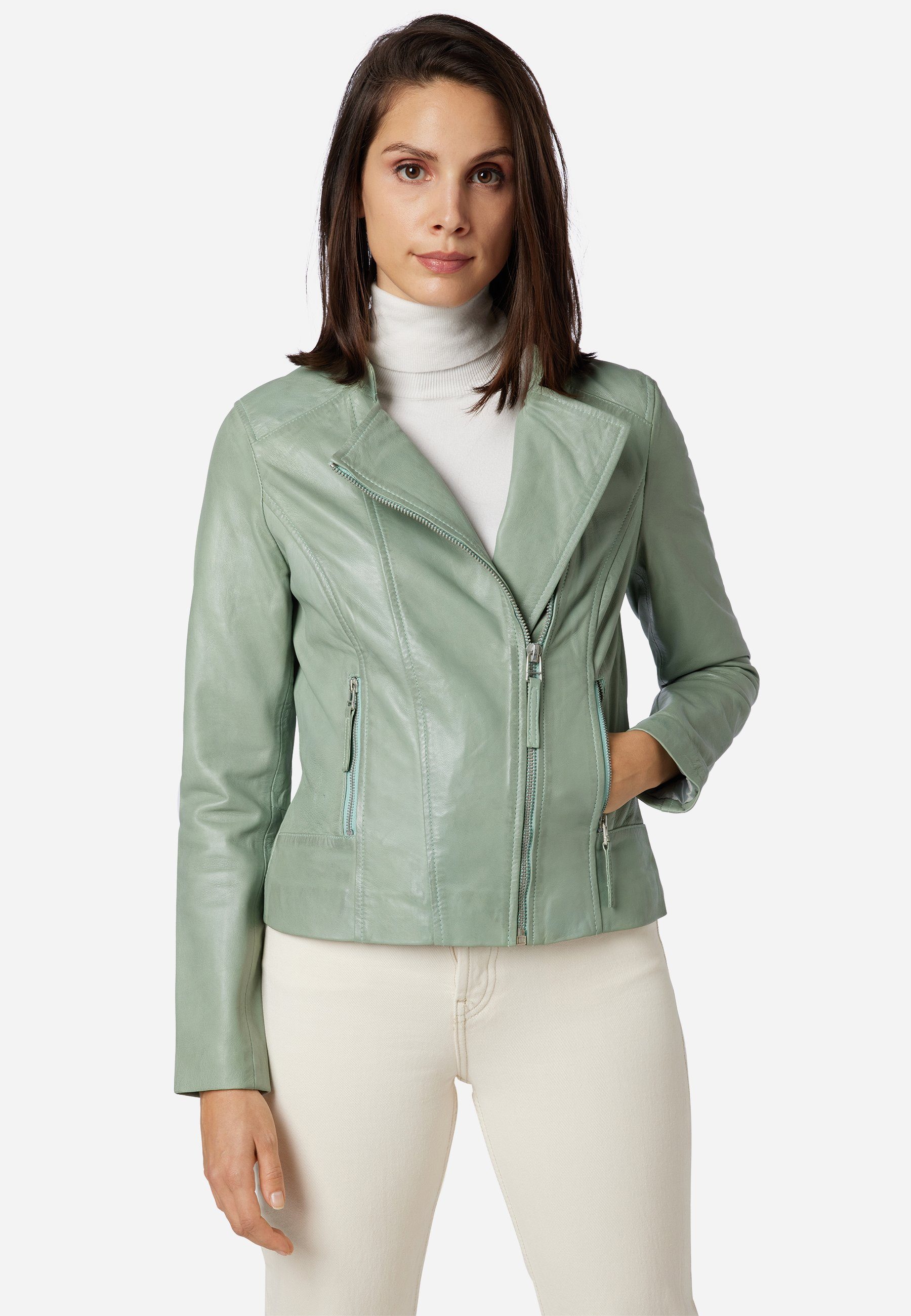 Damen Lederjacke in grün online kaufen | OTTO