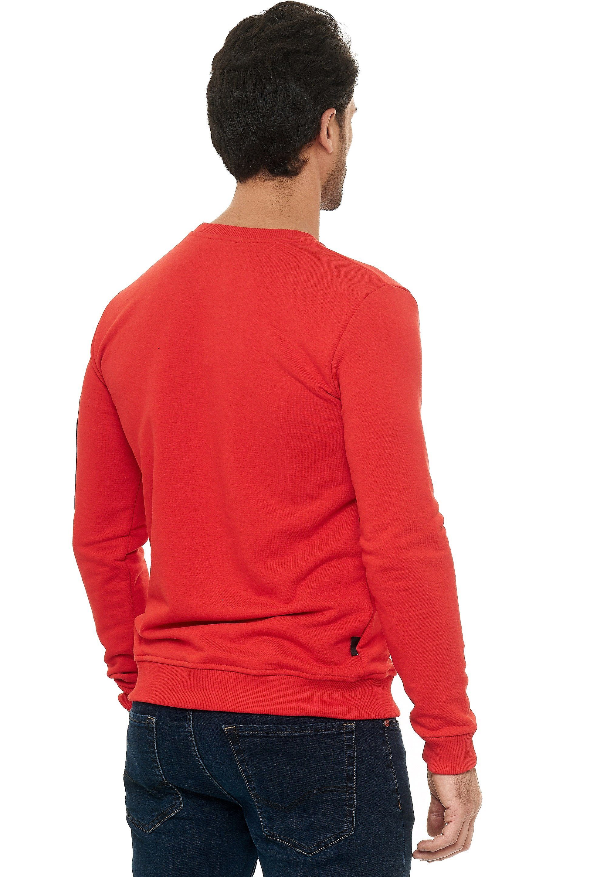 stylischen RedBridge und McKinney mit Patches rot Prints Sweatshirt