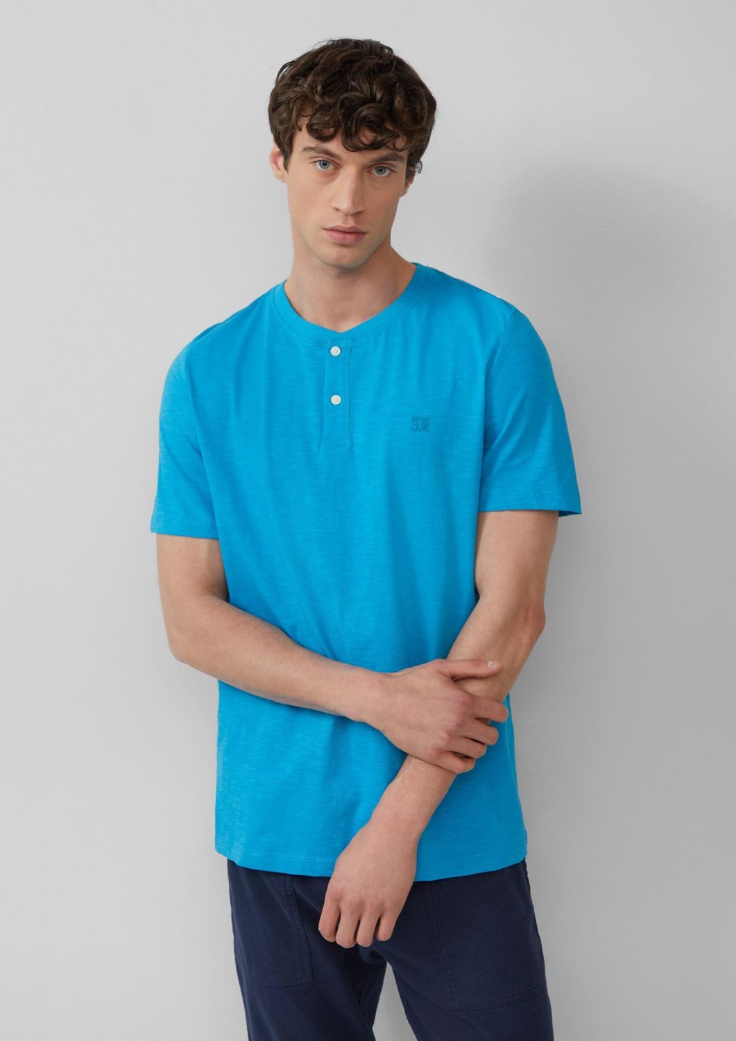 s.Oliver T-Shirt T-Shirt Henley-Ausschnitt, kurzarm, Flammgarn günstig online kaufen