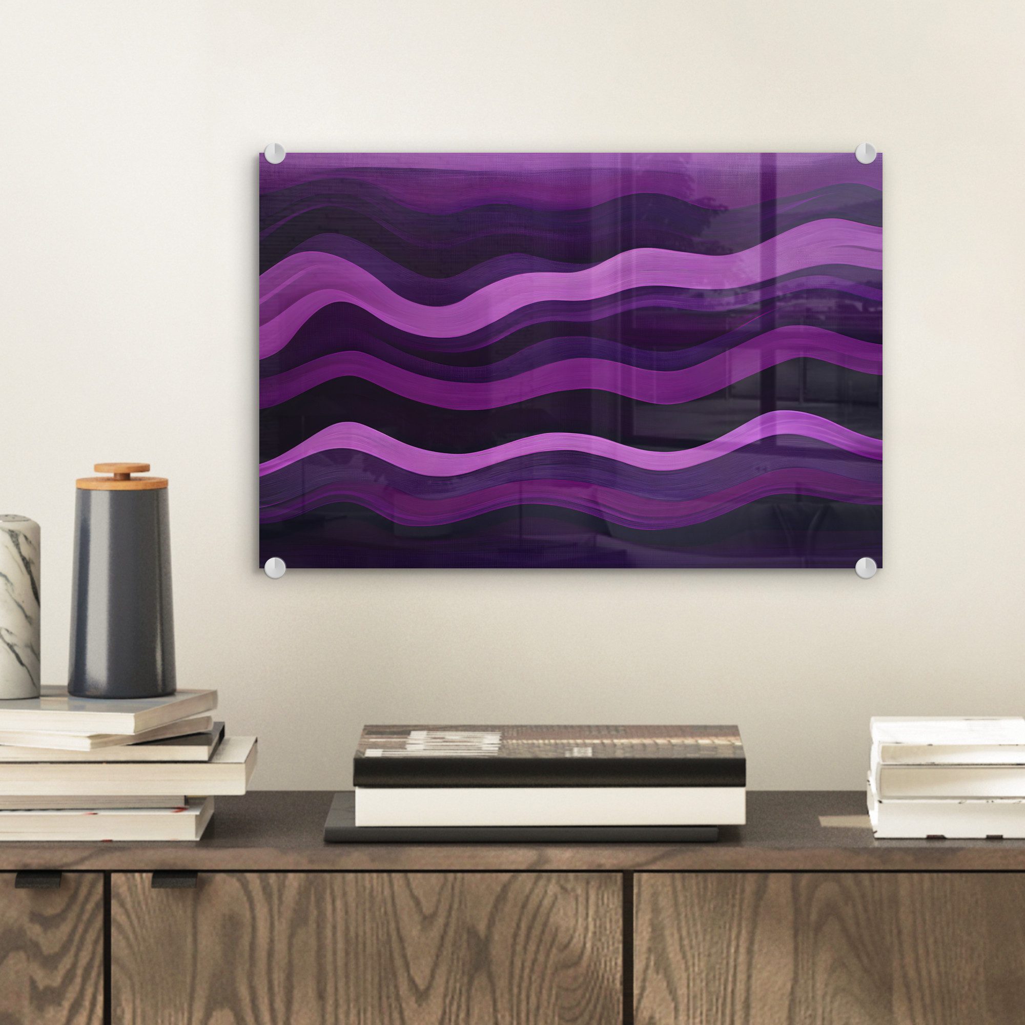 MuchoWow Acrylglasbild Linien - Wellen - günstig online kaufen