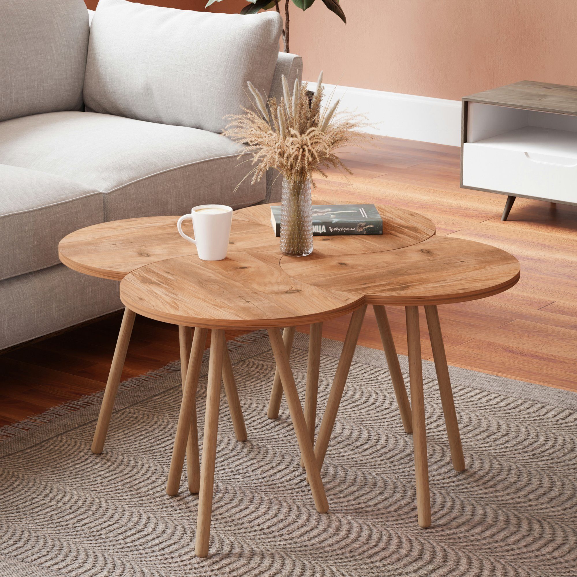 en.casa Couchtisch, Højer Beistelltisch Set 4-tlg. günstig online kaufen