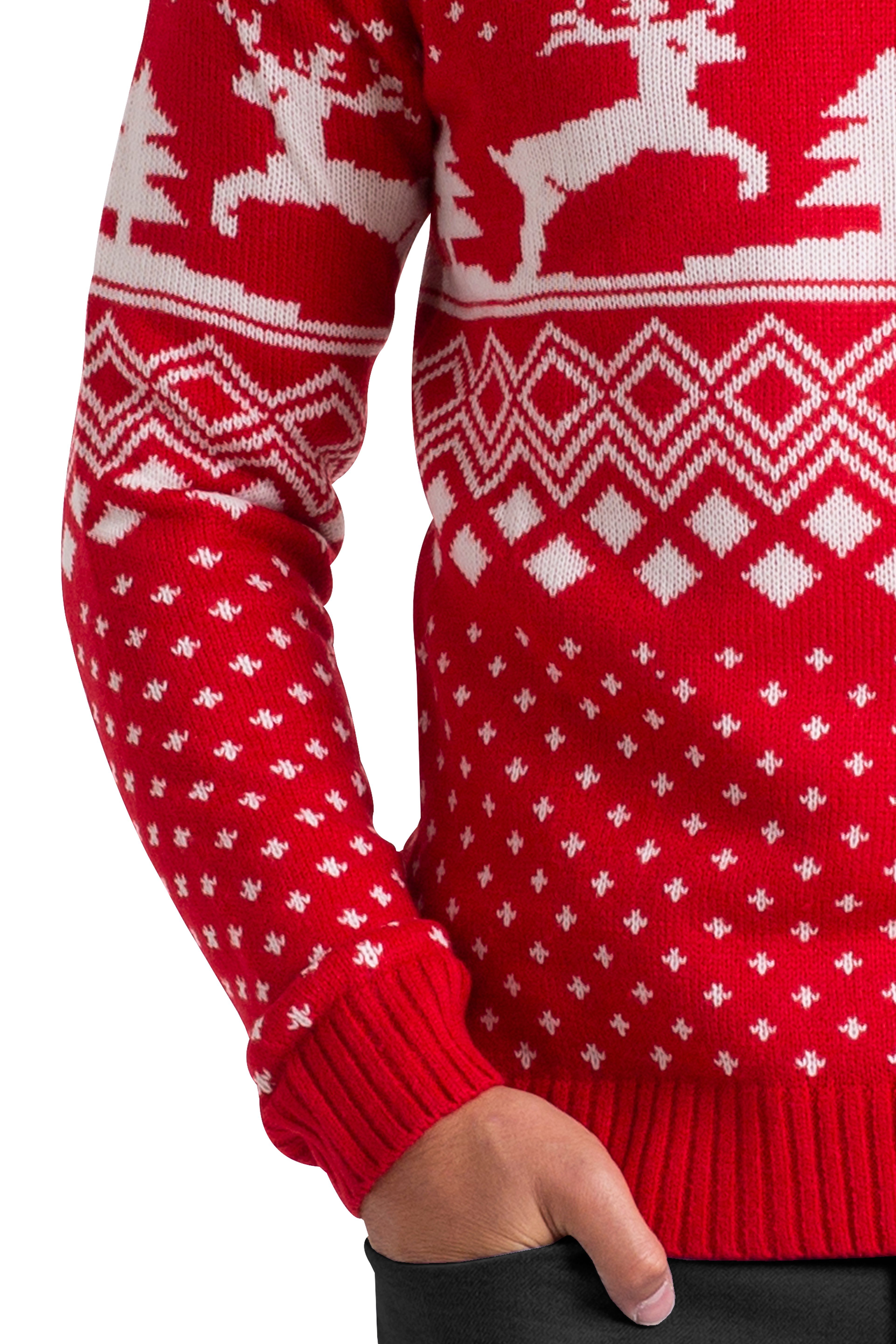 BlauerHafen Weihnachtspullover Herren Weihnachts Pullover lange Ärmel Knit Rundhals Christmas Jumper