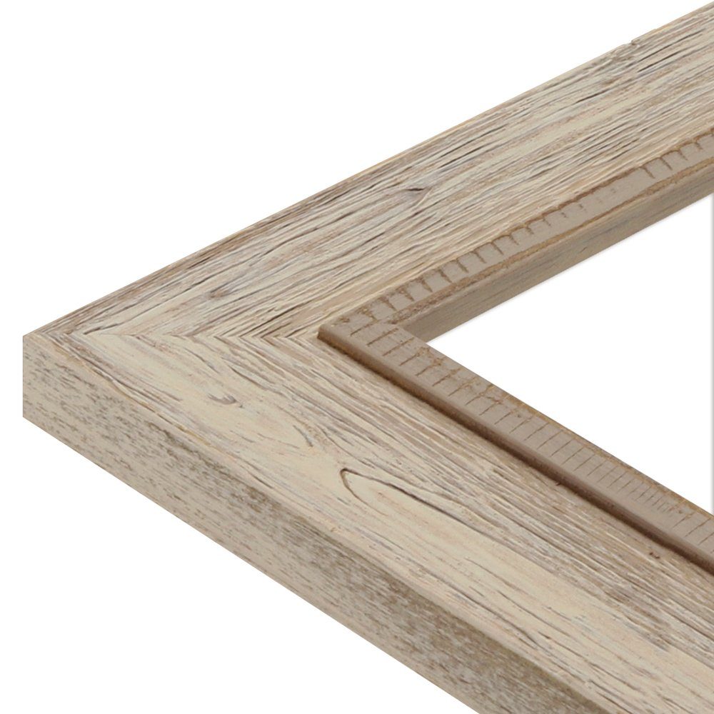 WANDStyle Bilderrahmen H690, Cremebraun, aus Massivholz im Vintage Stil
