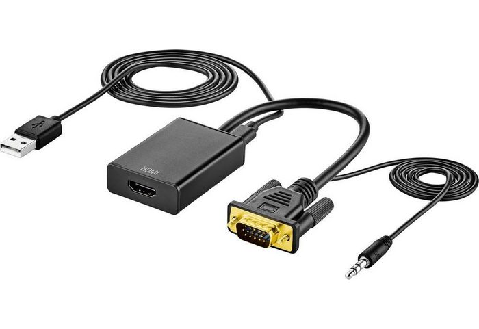 SpeaKa Professional AV Adapter [VGA Klinke - HDMI] 1920 x 1080 Pixel SpeaKa Professional HDMI-Kabel (16.00 cm)