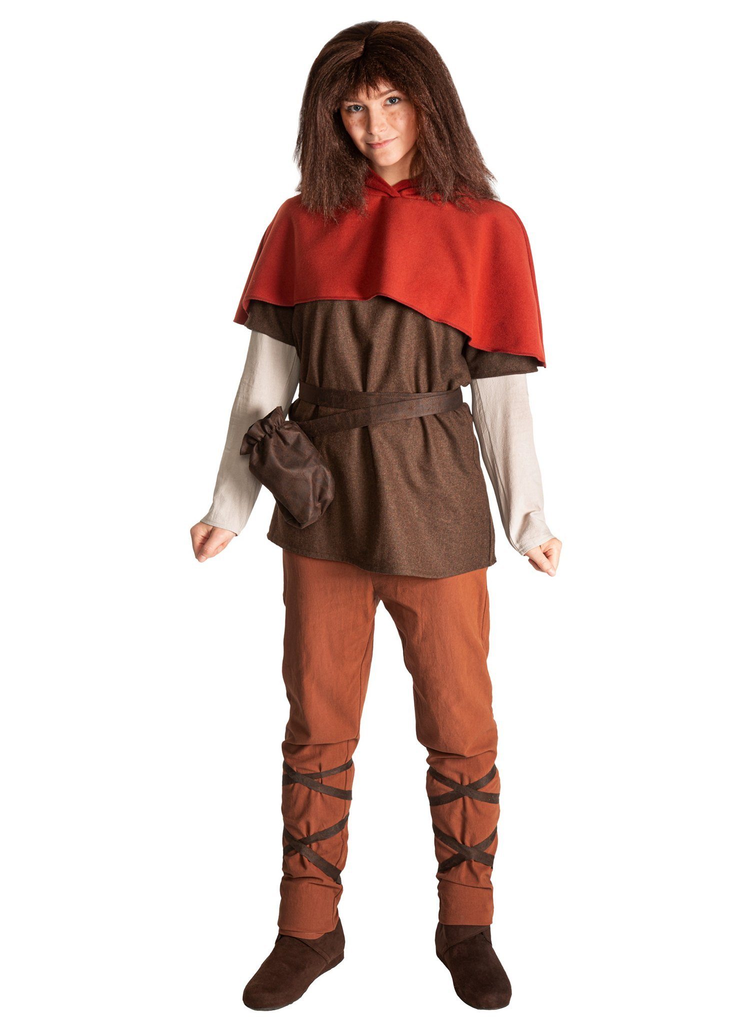 Maskworld Kostüm Ronja Räubertochter Kostüm - Fasching Mittelalter, Besonders hochwertiges Kostüm zum Astrid Lindgren-Filmklassiker