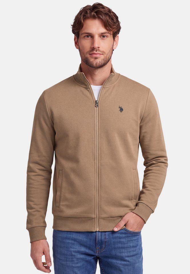 U.S. Polo Assn. Sweatjacke USTheoo – Herren Zip-Jacke mit Stehkragen und Logo-Stickerei Baumwoll-Polyester-Mix, weich, formstabil und mit Eingrifftaschen