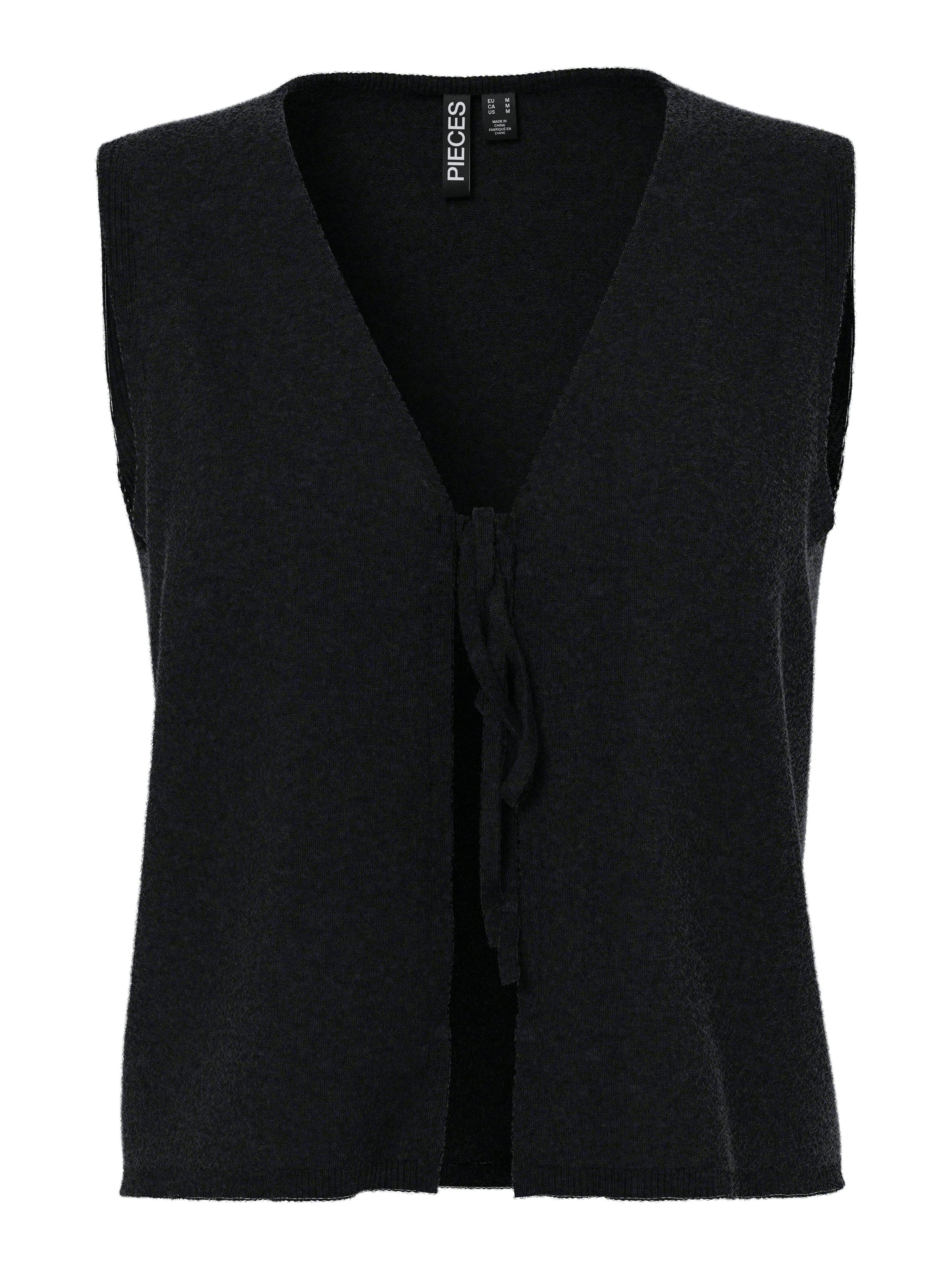 pieces Strickweste PCBREE SL TIE KNIT VEST NOOS BC mit Bindeband