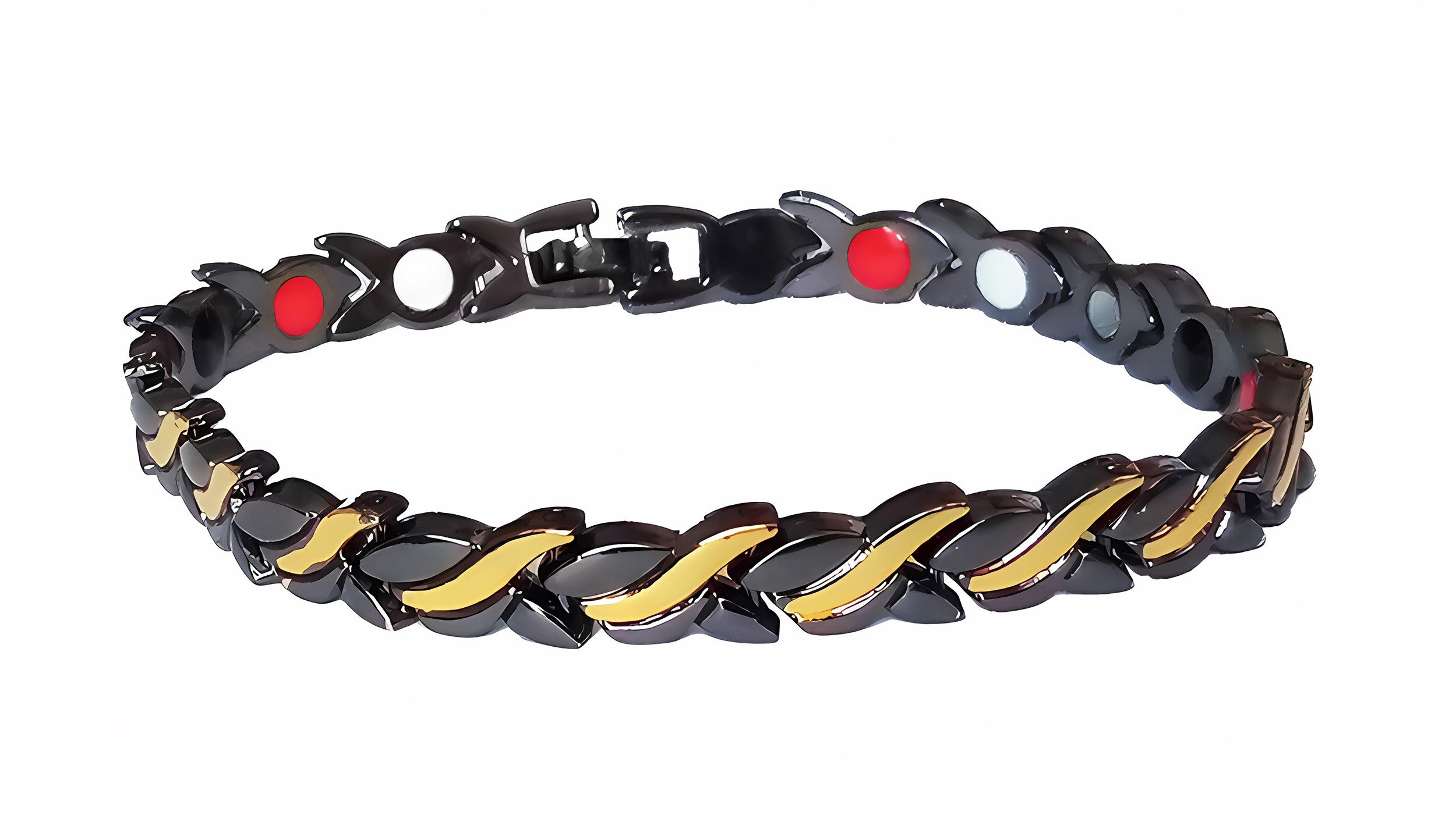 Stolz GmbH Gliederarmband MAGNET-ARMBAND Bicolour Gold/Schwarz günstig online kaufen