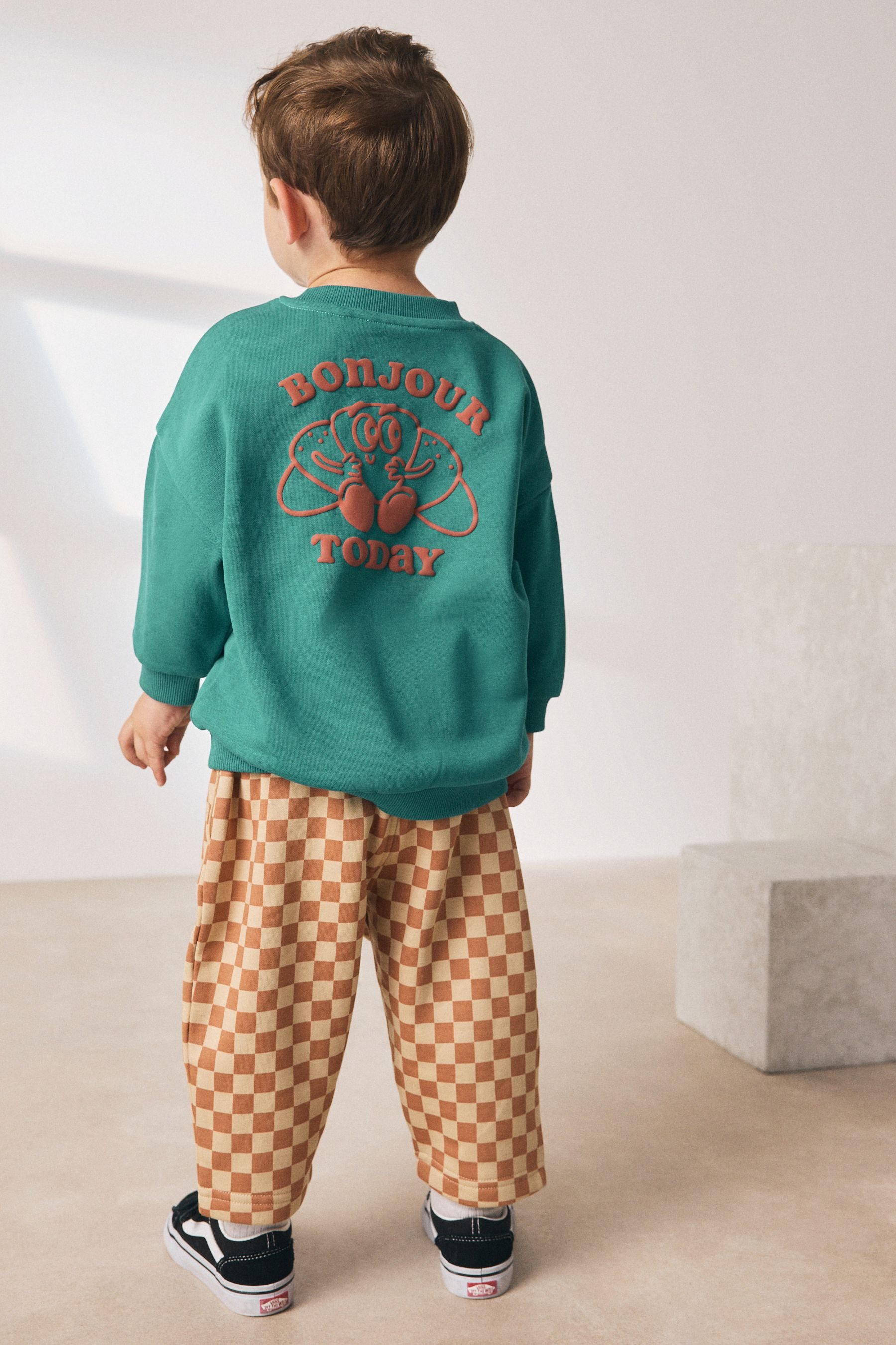 Next Sweatanzug Gemusterte Jogginghose und Sweatshirt im Set (2-tlg) – Bild 2 von 5