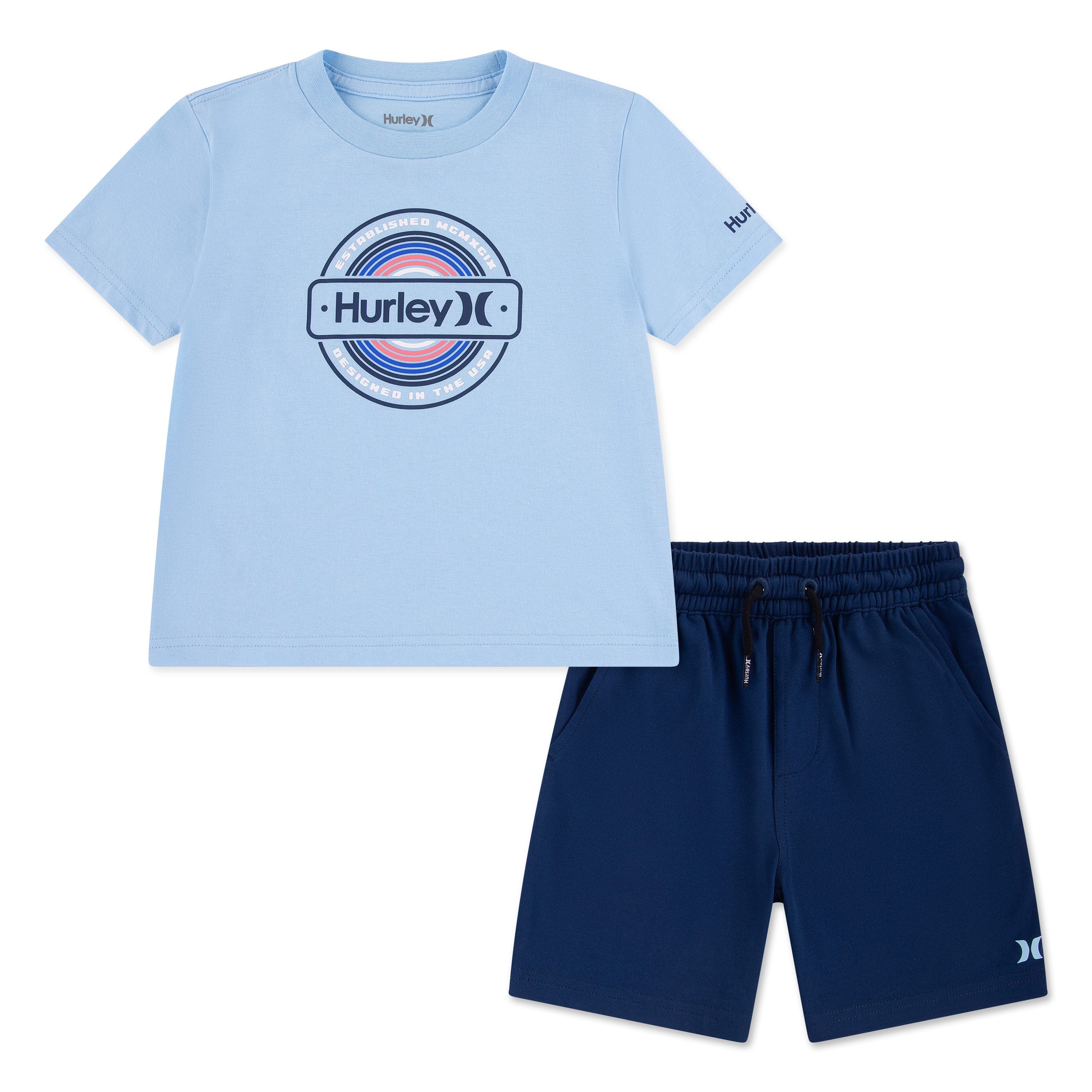 Hurley Shirt & Shorts HRLB GFX TEE & H2O-DRI SHORT S (2-tlg) für Children, sportlicher Stil