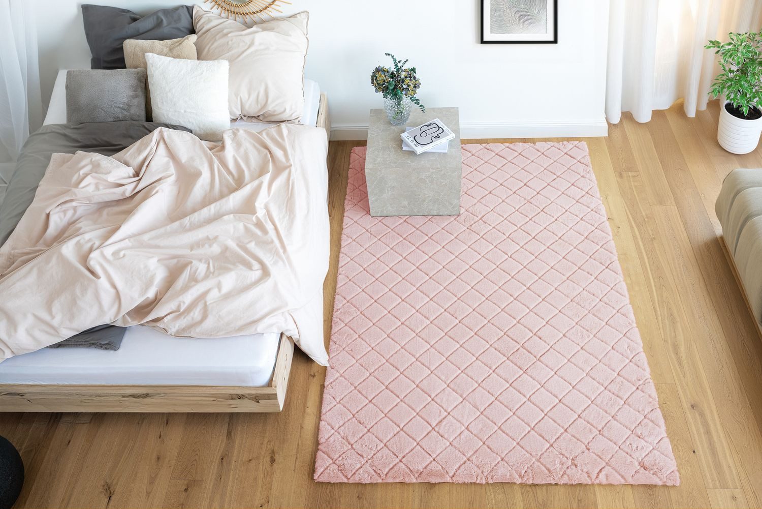 Teppich Boss Hochflor-Teppich Hochflor Teppich Inga 125 - Rosa, rechteckig, Höhe: 30 mm
