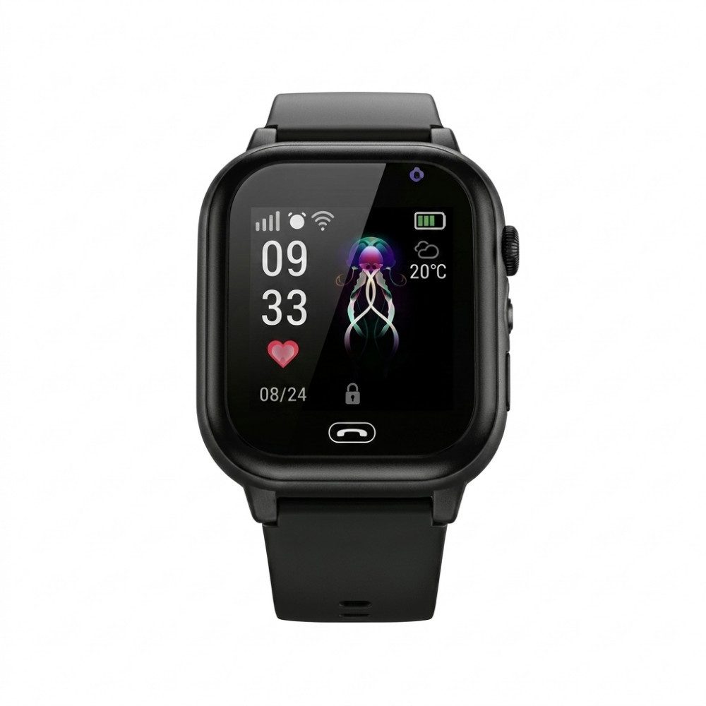 Athlix Kinder Smartwatch SOS GPS Videoanruf Kamera wasserdicht Smartwatch (3,66 cm), Sichere Hakenschnalle, Spritzwassergeschützt