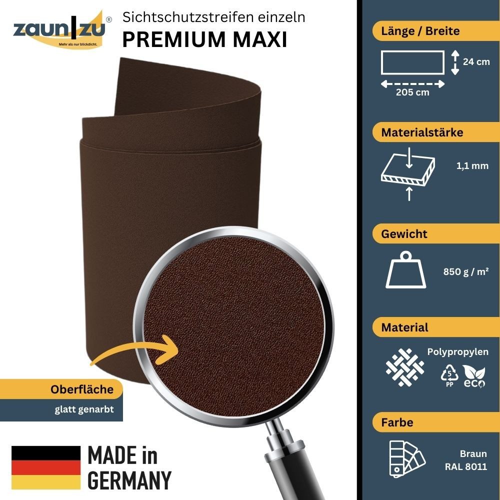 zaunzu Sichtschutzstreifen Premium Maxi für Doppelstabmatten günstig online kaufen
