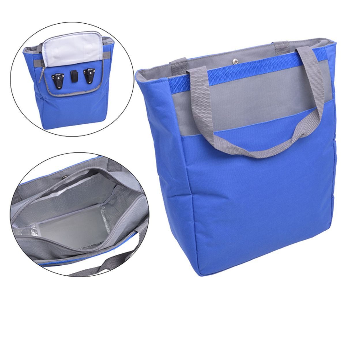 Filmer Fahrradtasche Kühltasche für Gepäckträger Fahrradtasche 32x14 cm blau Reißverschluss, Aluminium-beschichtet