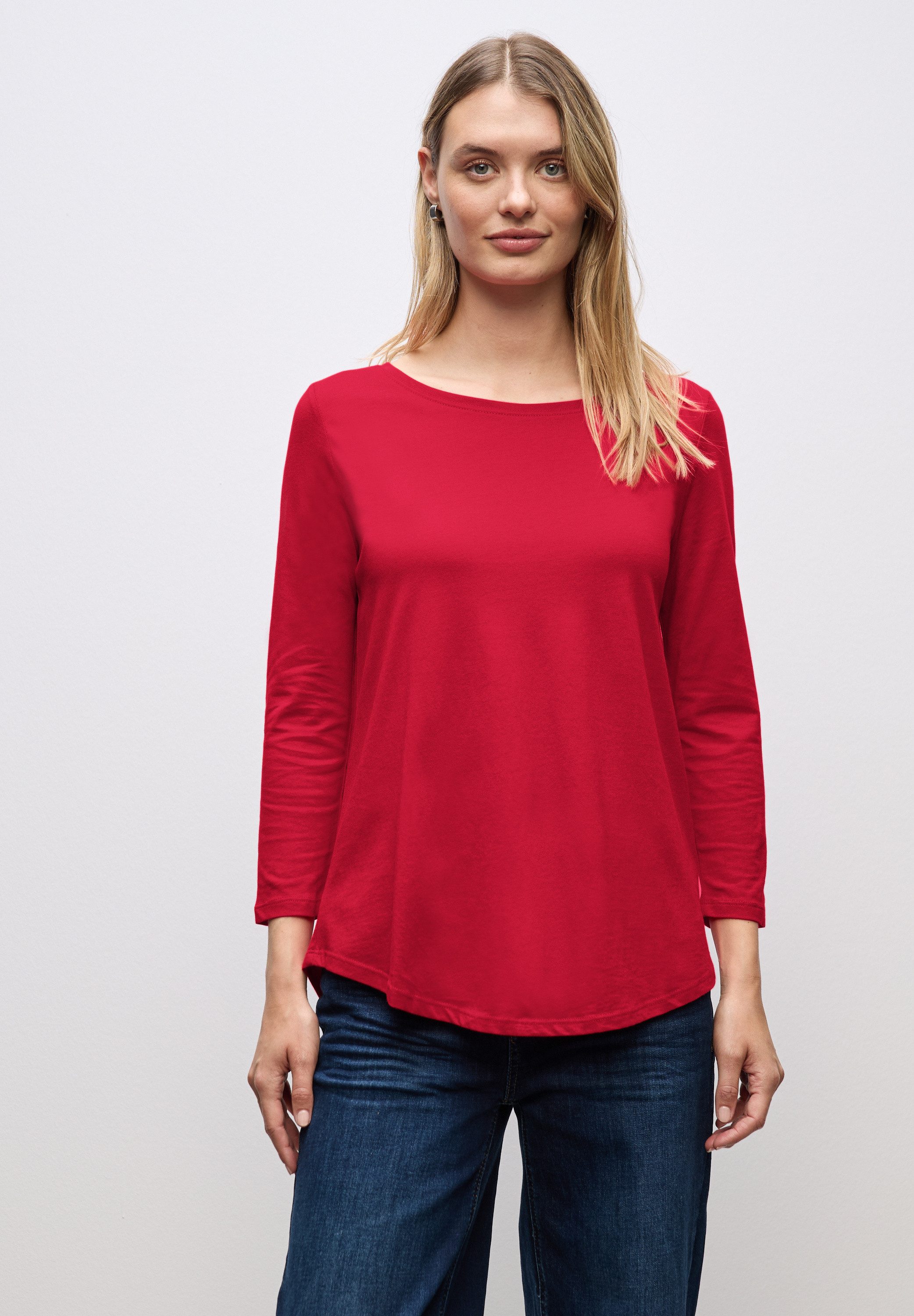 STREET ONE Langarmshirt in Unifarbe