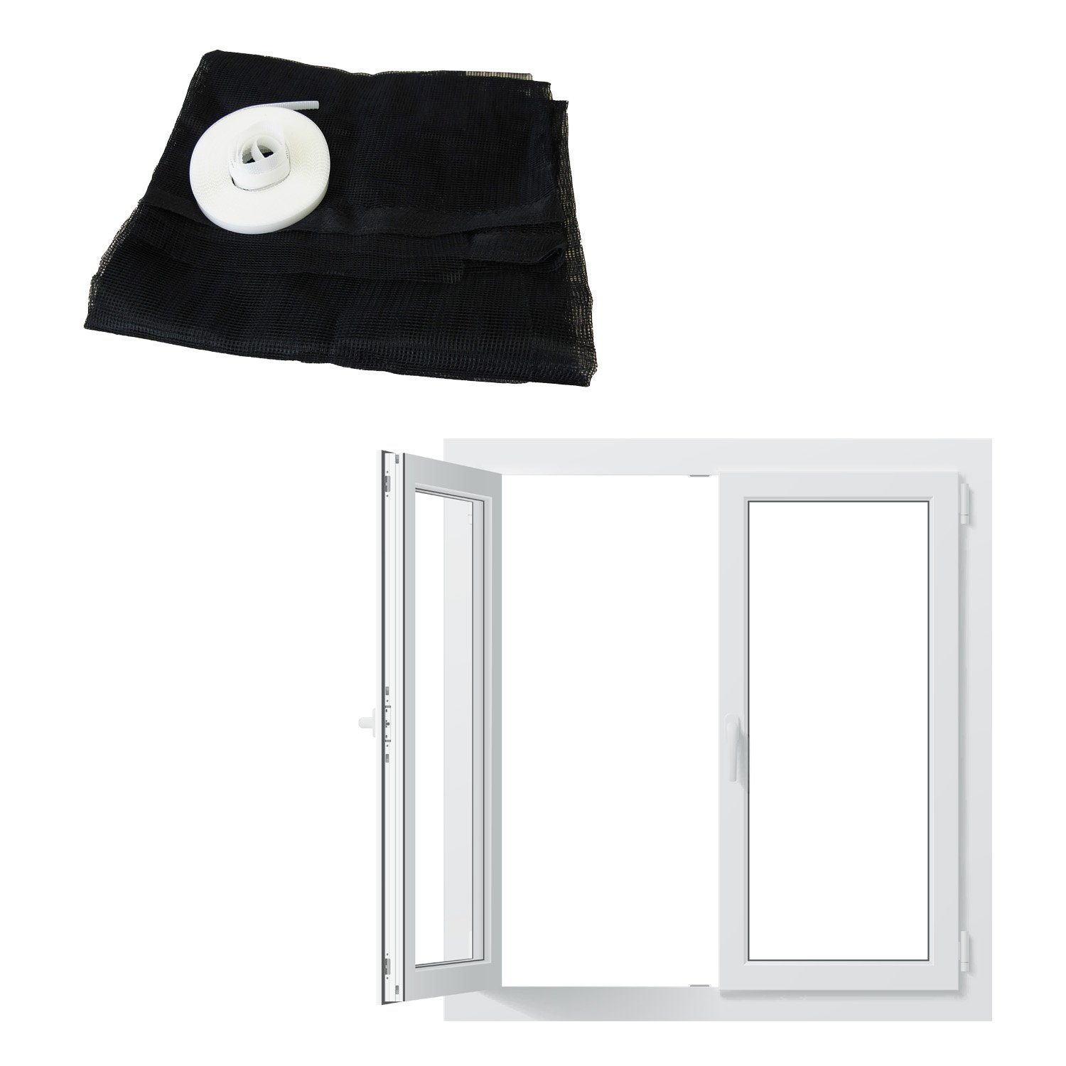 varivendo Insektenschutz-Fensterrahmen Insektenschutz Fenster Moskitonetz Anthrazit 1500x1800mm, (Stück, 1-St., Insektenschutz), Moskitoschutz Moskitonetz Insektennetz