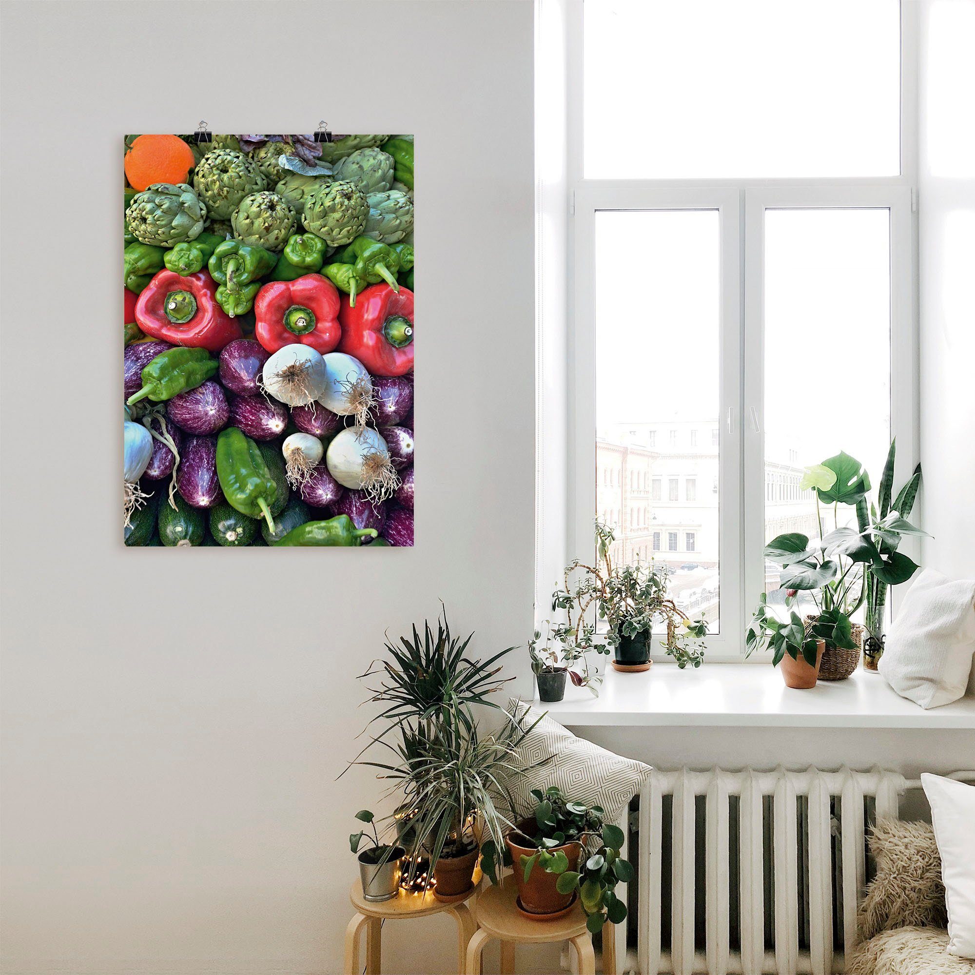 Artland Poster Gemischtes Gemüse vom Markt, Lebensmittel (1 St), ohne Rahmen
