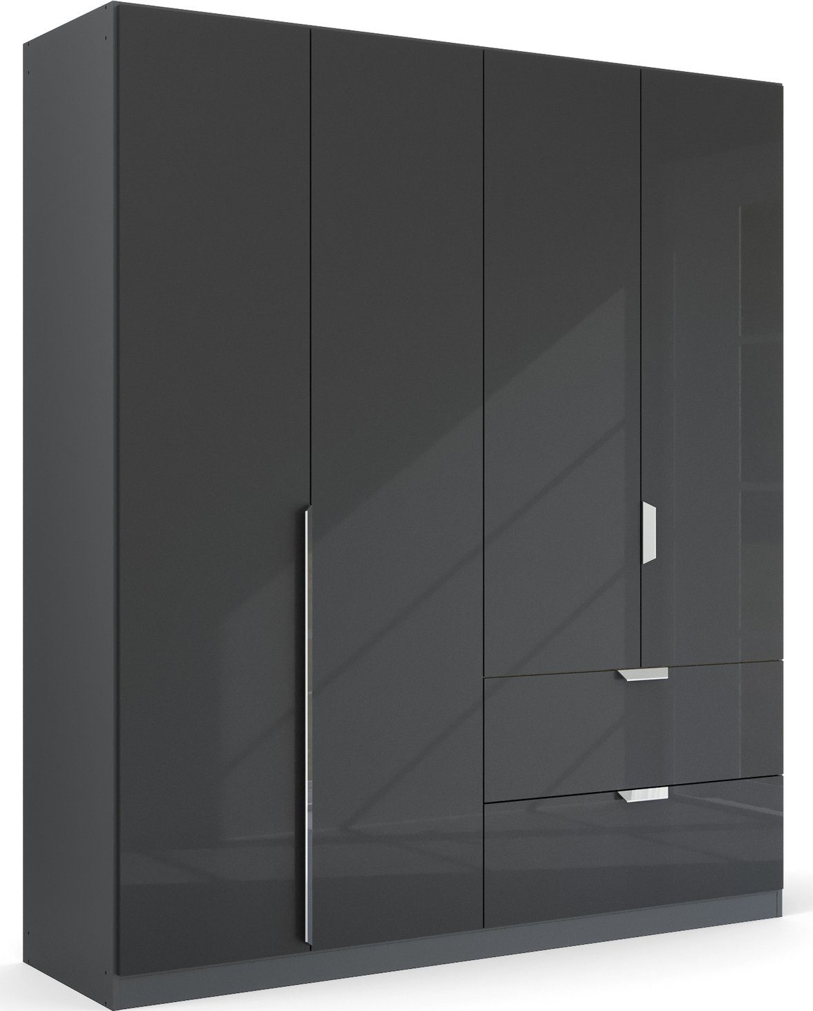 rauch Drehtürenschrank Kleiderschrank Schrank Garderobe Ankleide GLAMOUR BY QUADRA SPIN (Breiten: 181/226/271 cm, Höhe 210 cm) mit eleganter Hochglanzfront und Stangengriff MADE IN GERMANY