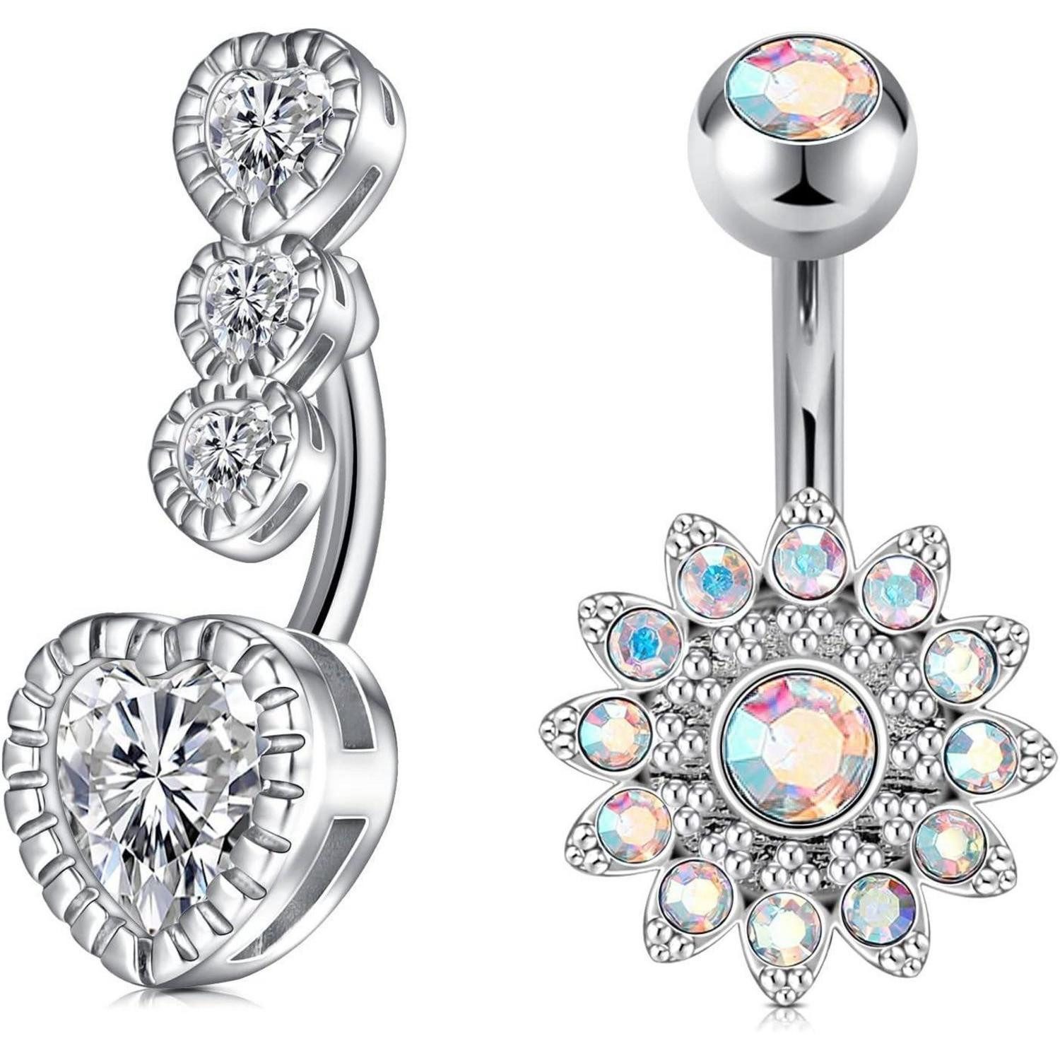 Crdifu Bauchnabelpiercing Bauchnabelpiercing Chirurgenstahl 6mm Silber Gold günstig online kaufen