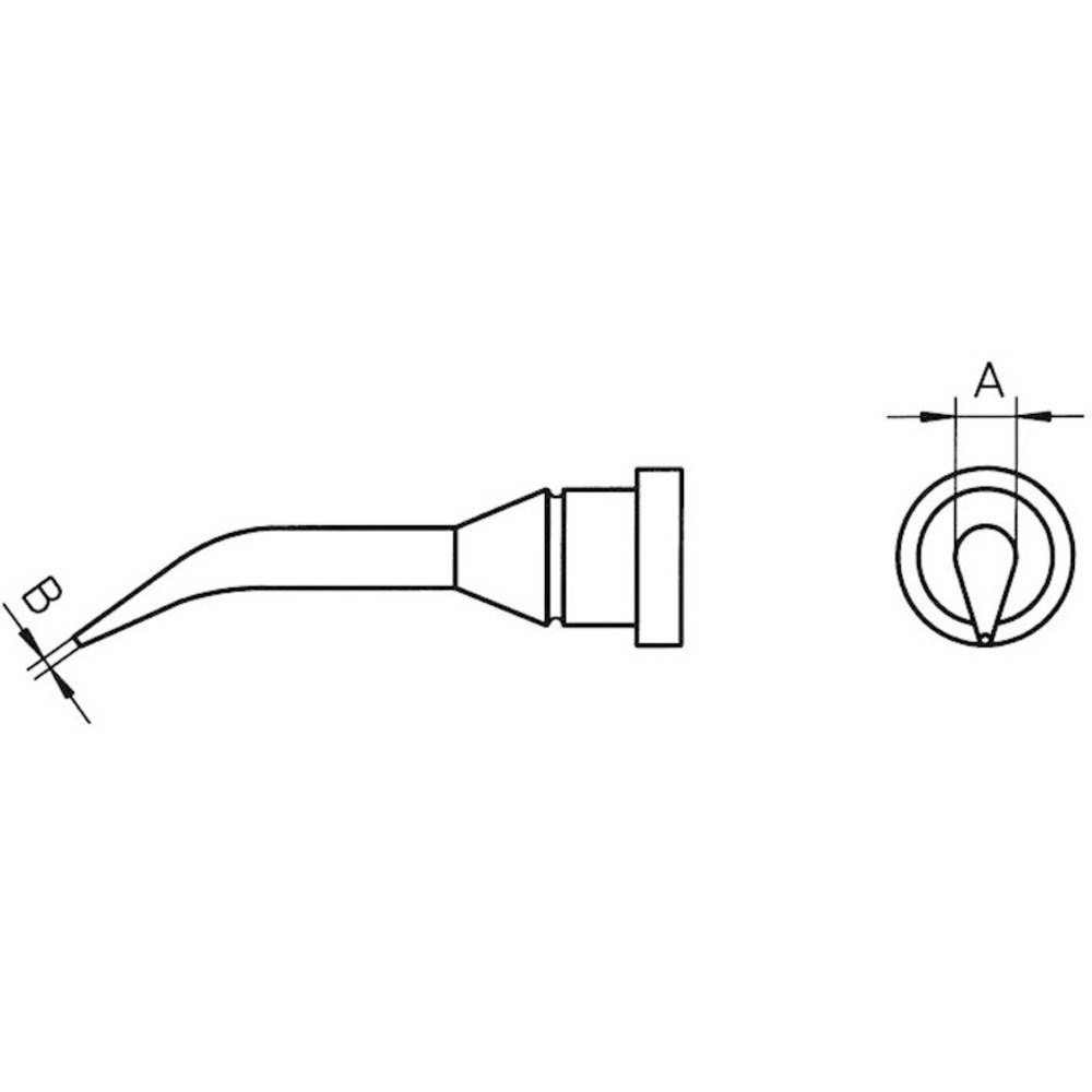 Weller Lötfitting Weller LT-1SLX Lötspitze Rundform, lang, gebogen Spitzen-Größe 0.4 mm, (LT-1SLX)