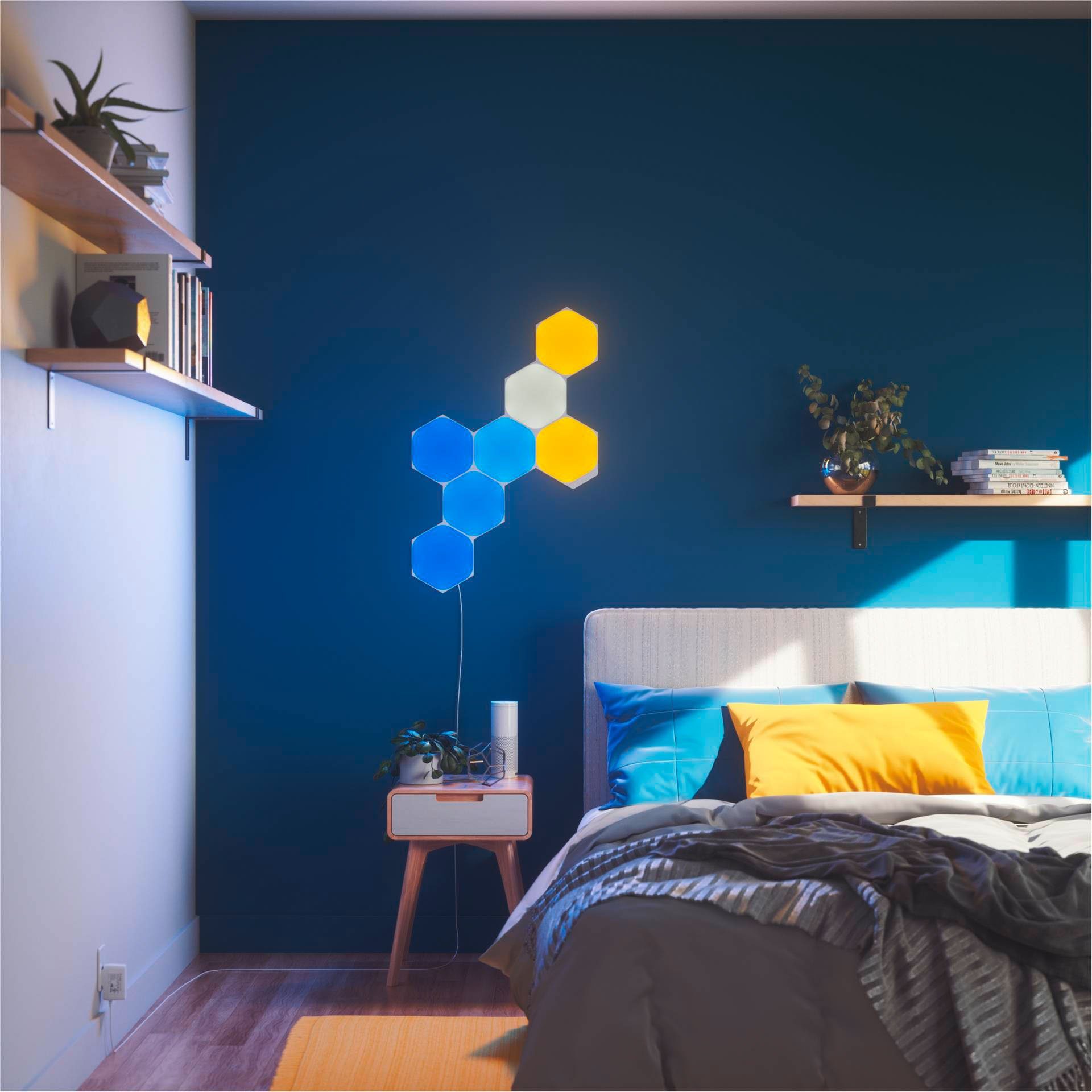 nanoleaf LED Panel Hexagons, Dimmfunktion, LED fest integriert, Farbwechsler, Starter Kit - 15 PK, Modulares Stecksystem, Smarte Technologie