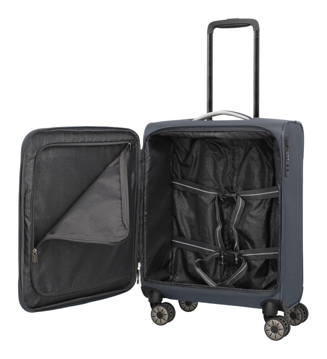 travelite Handgepäck-Trolley JETPACK Multi Light 4 Cabin, konzipiert für Condor & Ryanair, 4 Rollen, Weichgepäck-Koffer Handgepäck für die meisten gängigen Airlines