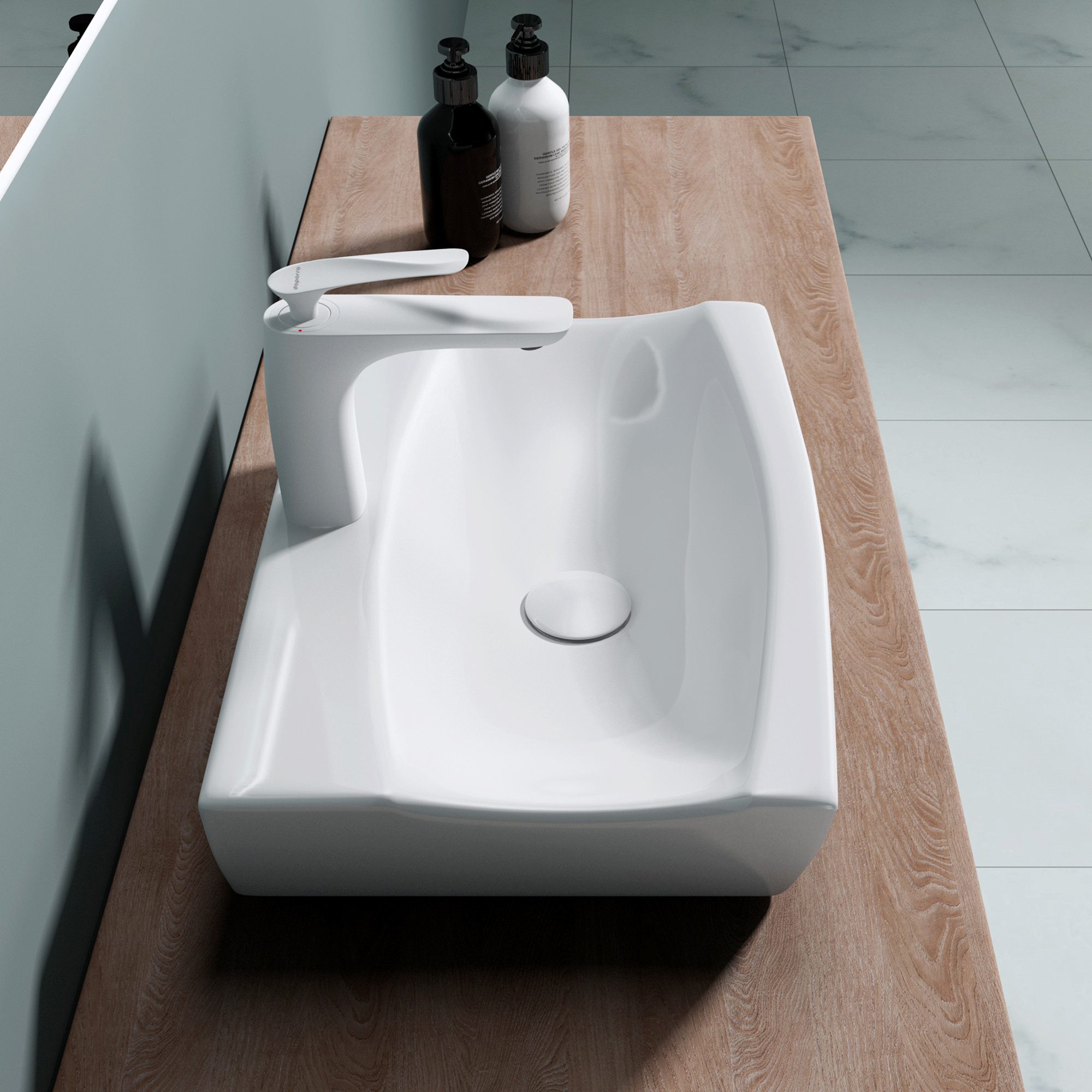 doporro Waschbecken Design Aufsatzwaschbecken inkl. Nano-Beschichtung aus Keramik