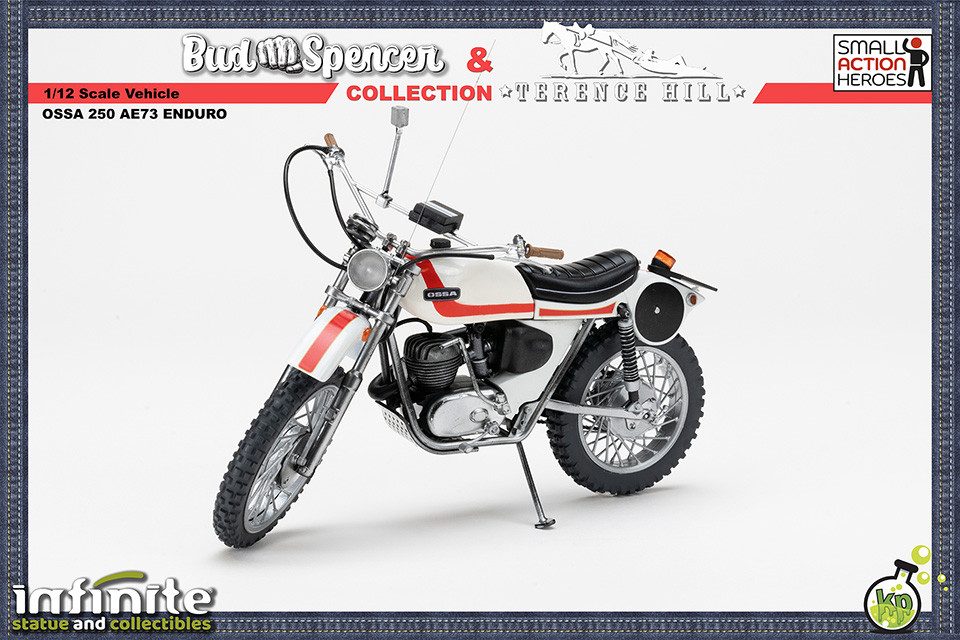 Infinite Statue Modellmotorrad ZWEI WIE PECH UND SCHWEFEL OSSA 250 AE73 ENDURO MOTORCYLCE 1/12 DIECAS