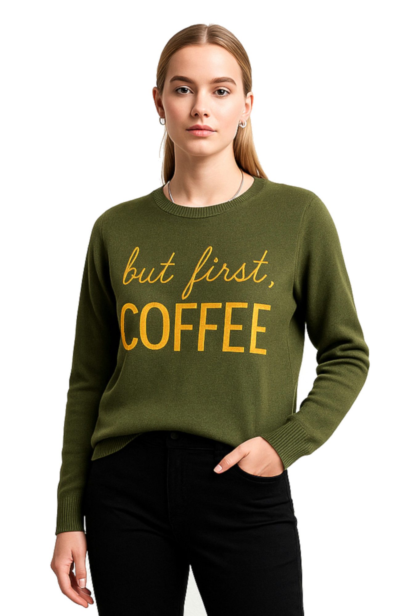 Ella Jonte Strickpullover Rundhals, entspannte Passform & feine Strickart – Made in Italy