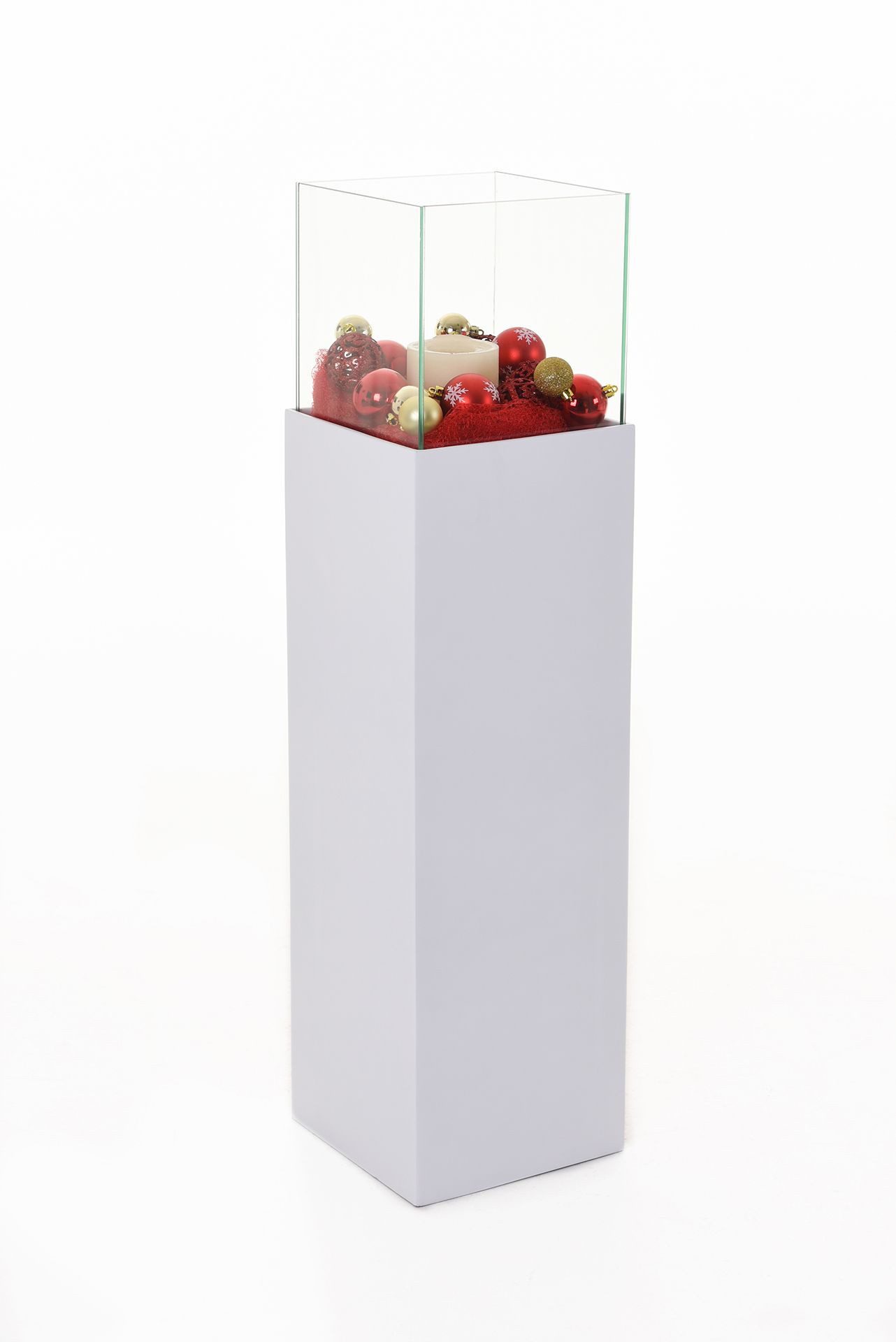 VIVANNO Bodenwindlicht Alu-Verbund CANDELA Rechteckig - Weiß Matt (1 St), 25x25x100 cm