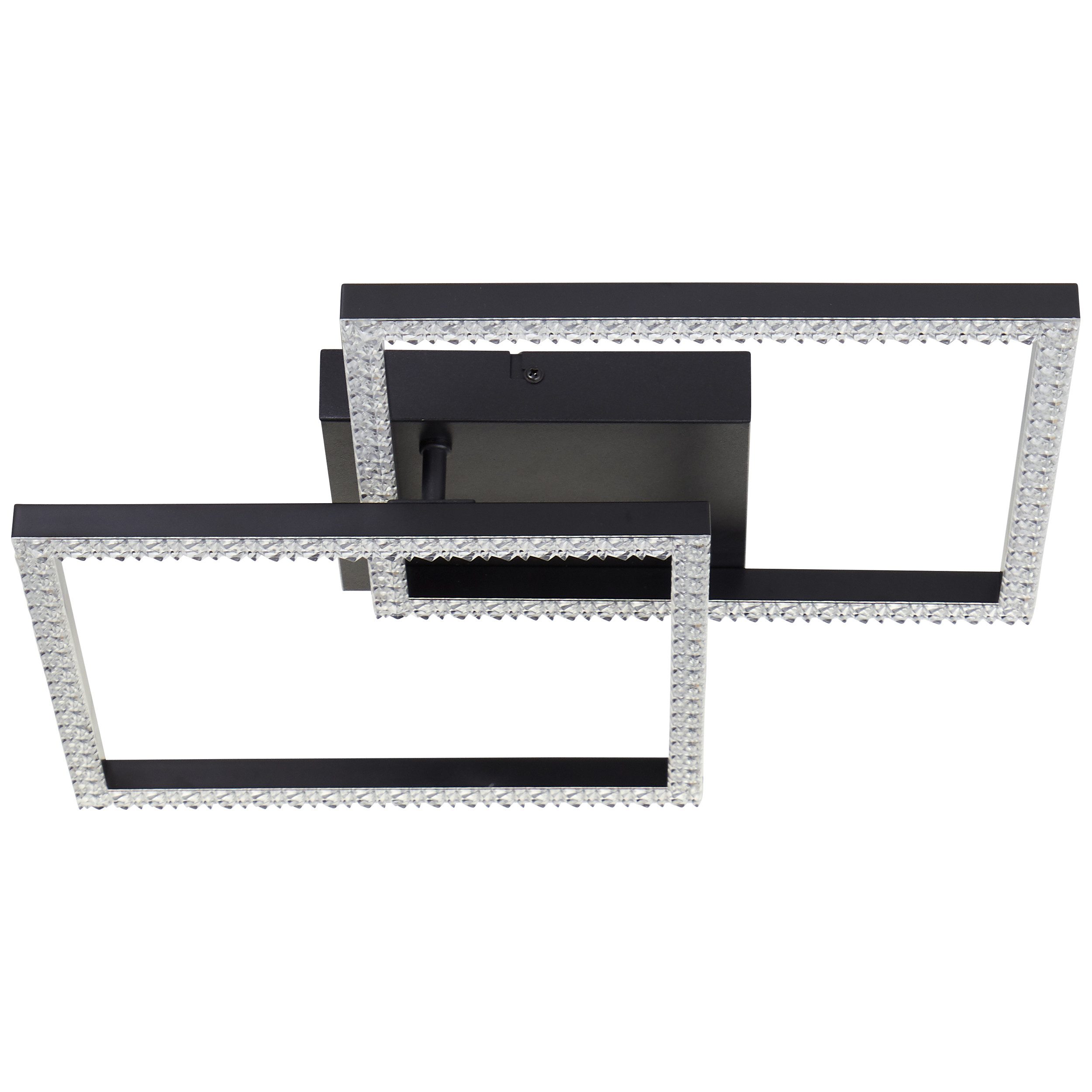Brilliant LED Deckenleuchte Ranni, LED fest integriert, Neutralweiß, 41 x 41, 2700 lm, 4000 K, Kristalloptik, schwenkbar, schwarz