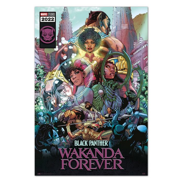 Grupo Erik Poster Marvel Poster Black Panther Wakanda Forever Comic 61 x 91 5 cm