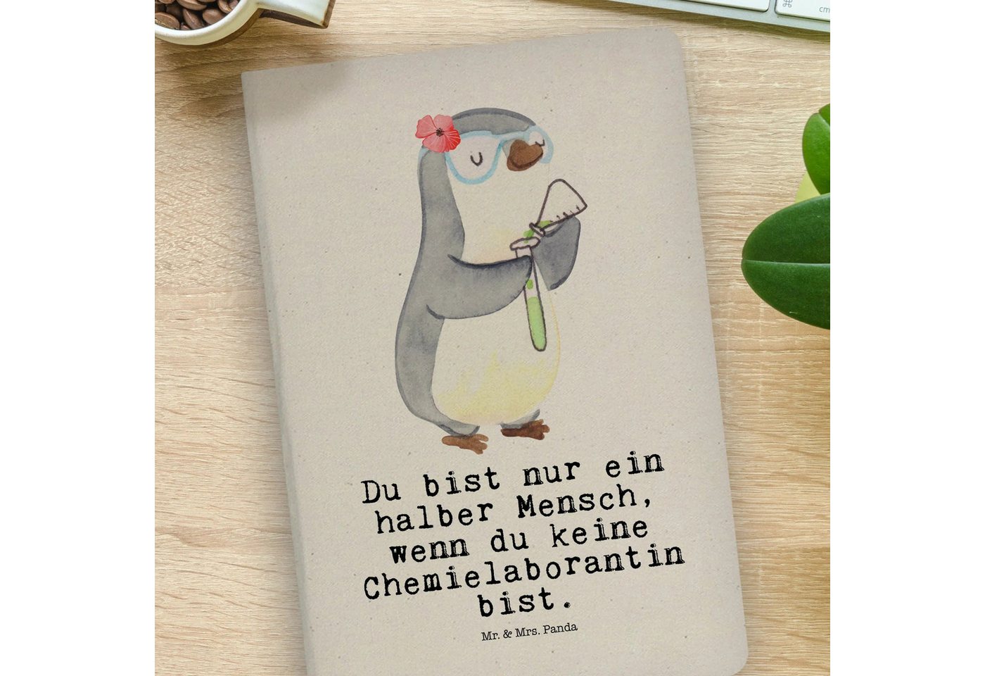 Thumbnail - Mr. & Mrs. Panda Notizbuch Chemielaborantin Herz - Transparent - Geschenk, DIN A4 Projektbuch, N Mr. & Mrs. Panda, Echte...