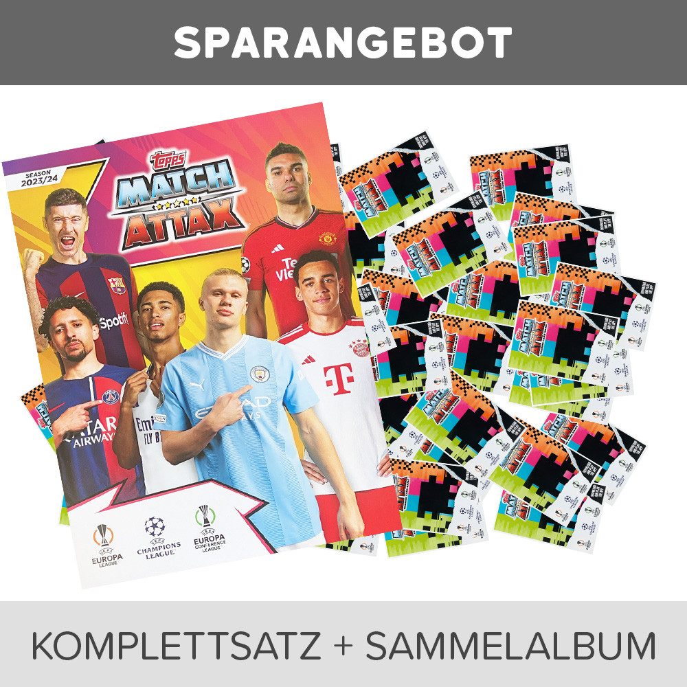 Topps Sammelkarte Champions League 2023/24 - Karten 1-504 + Mappe (ohne Sonderkarten)