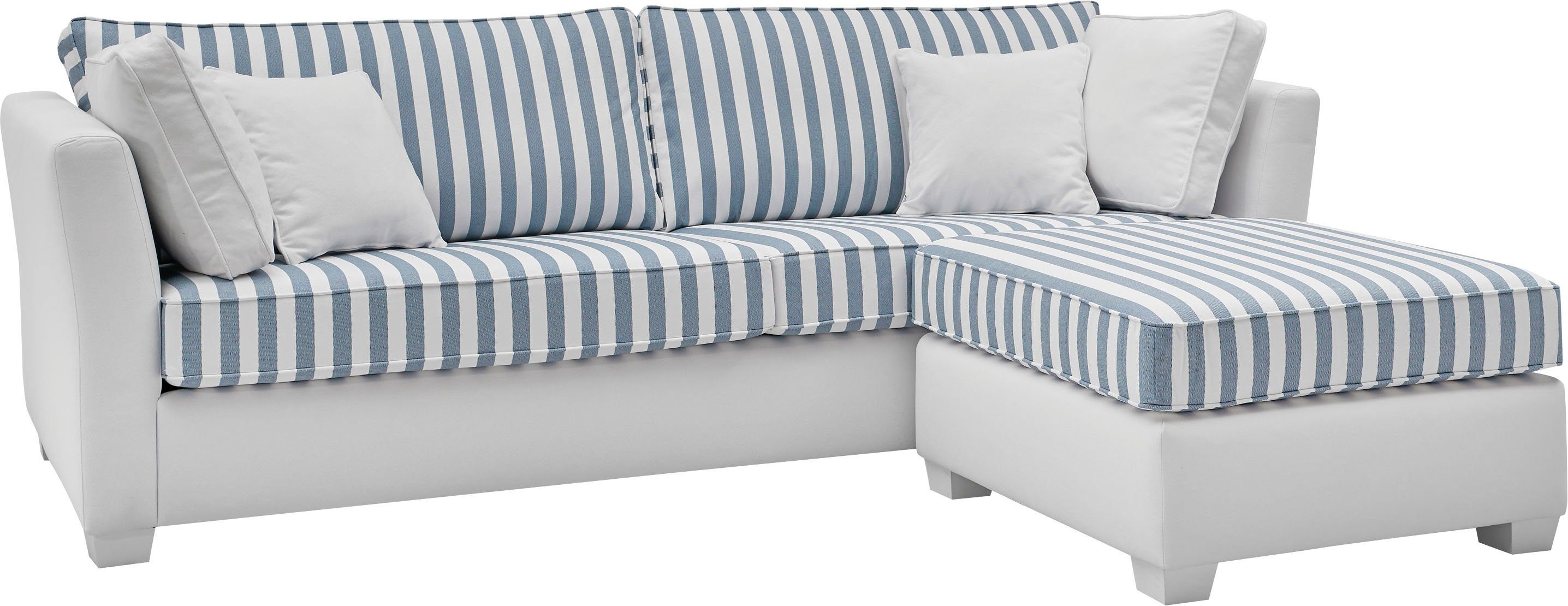 Home affaire Polsterecke CALIFORNIA, 2 Teile, maritimer Landhausstil, Ecksofa, Hocker links / rechts montierbar