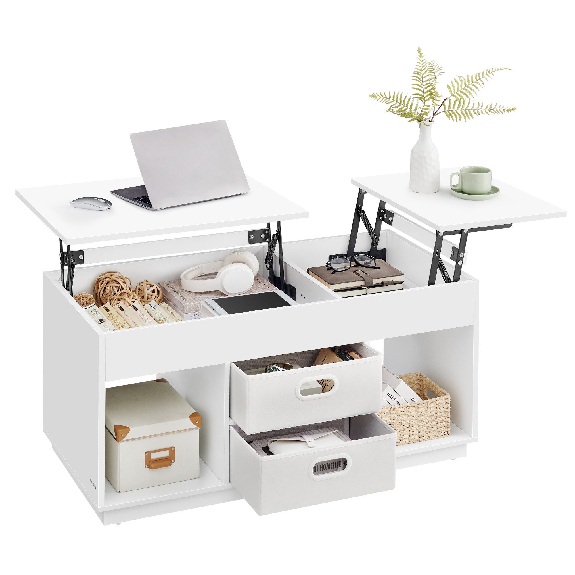 VASAGLE Couchtisch, Wohnzimmertisch, multifunktionaler Esstisch, viel Staur günstig online kaufen