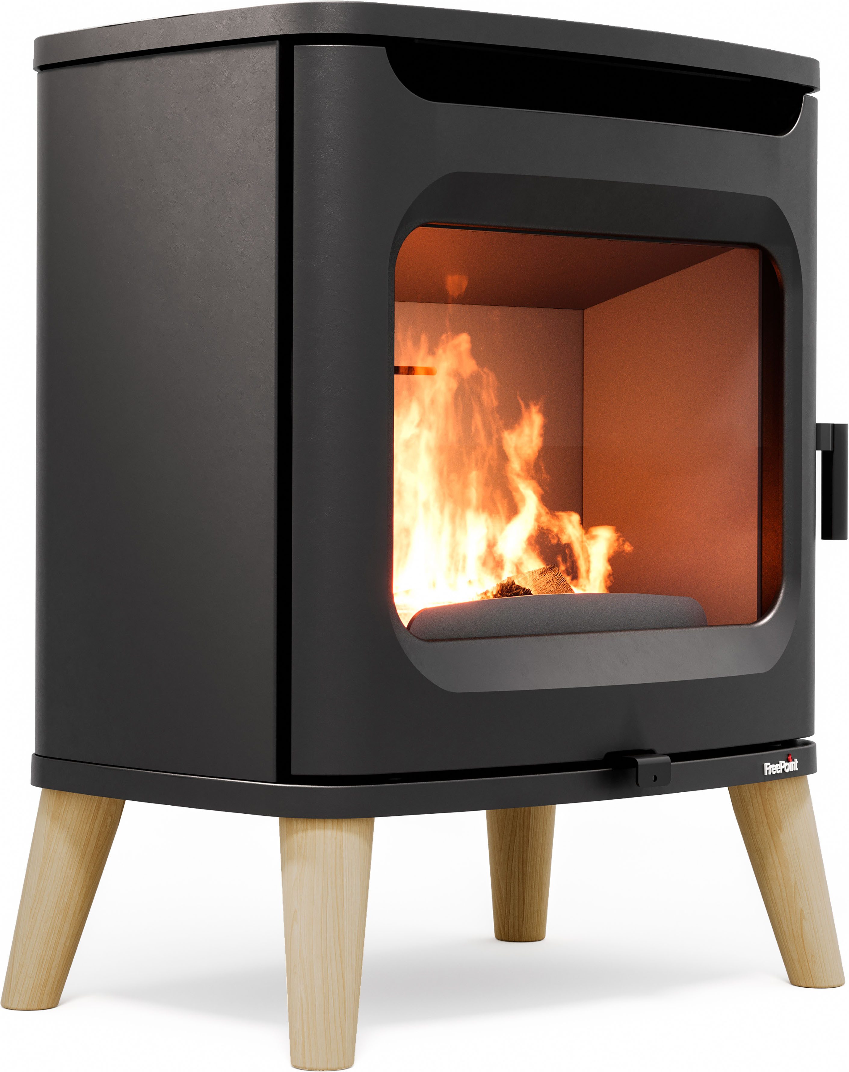 Freepoint Kaminofen FLOS WOOD, 7 kW, Zeitbrand